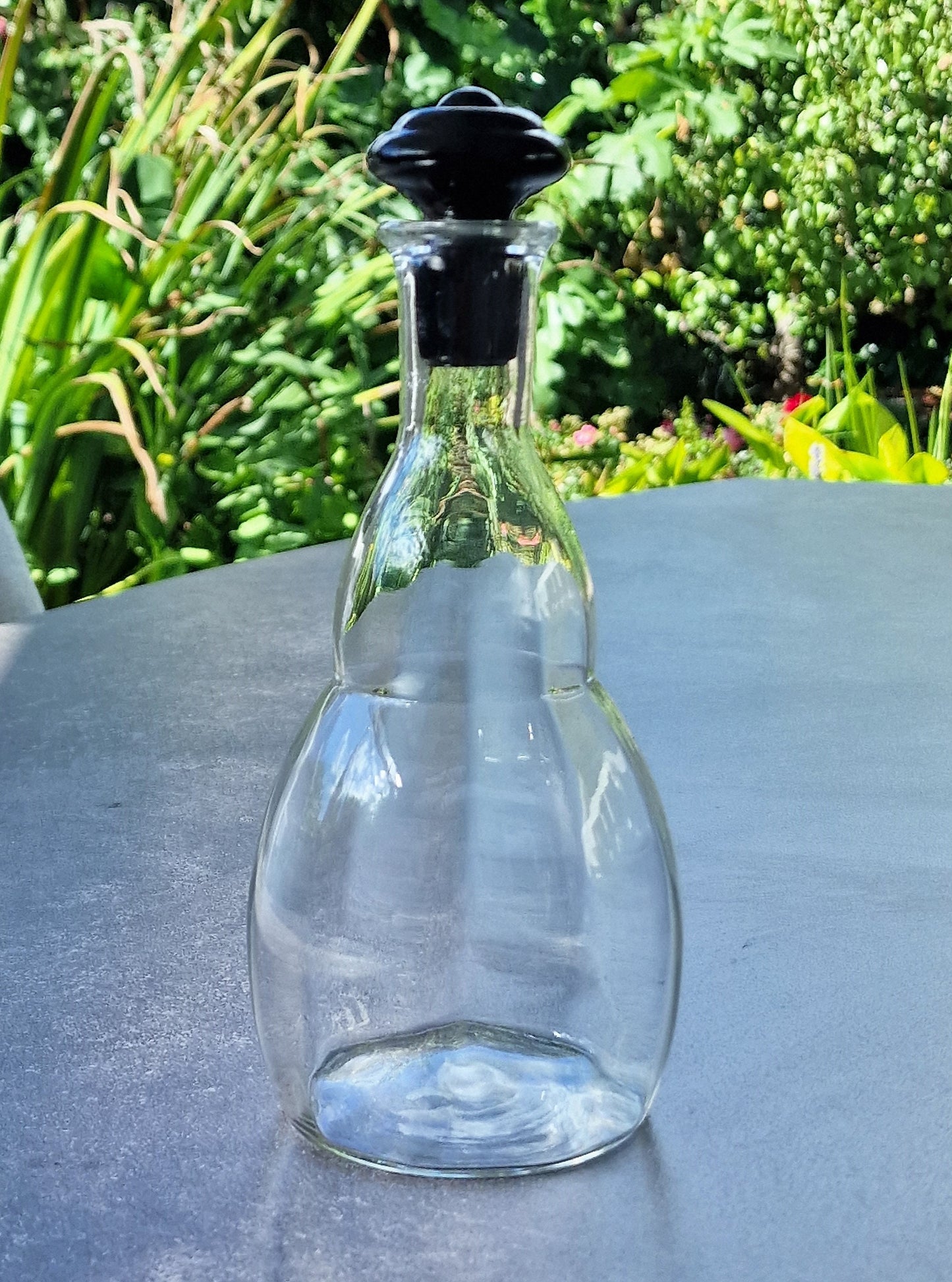 Andries Copier Leerdam Carafe, Black Stopper, Art Deco 1930s