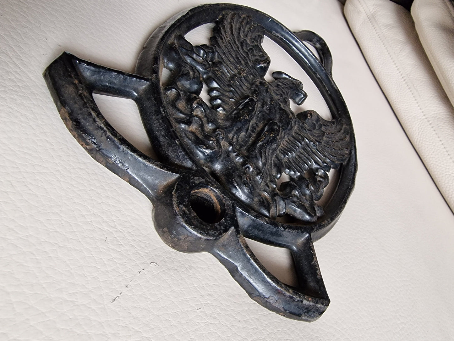 Cast Iron Phoenix Door Ornament, European Garden Decor