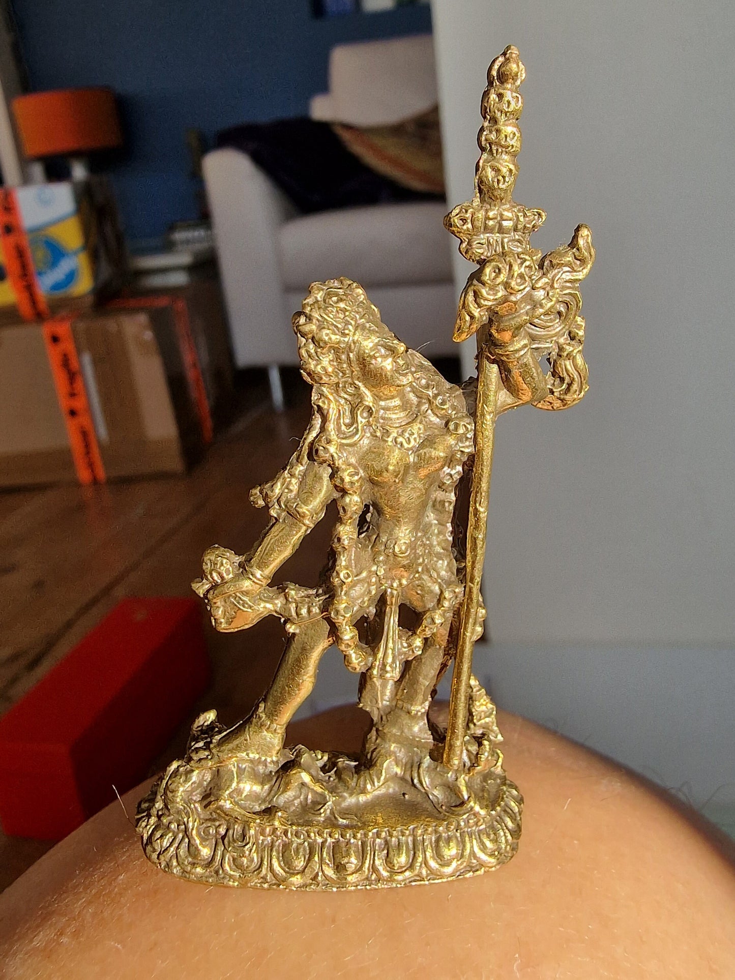small boeddha buddha figure brass vintage goodluck