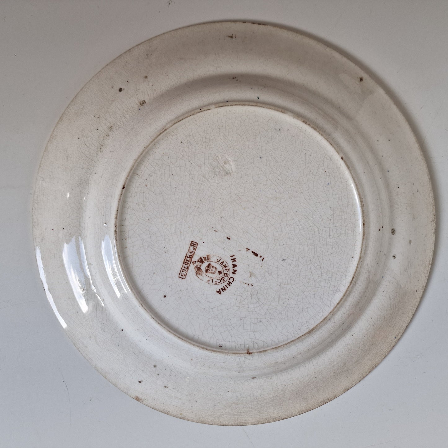 Antique Scottish Chinoiserie Transferware Plate, J & MP Bell IKAN, 1890