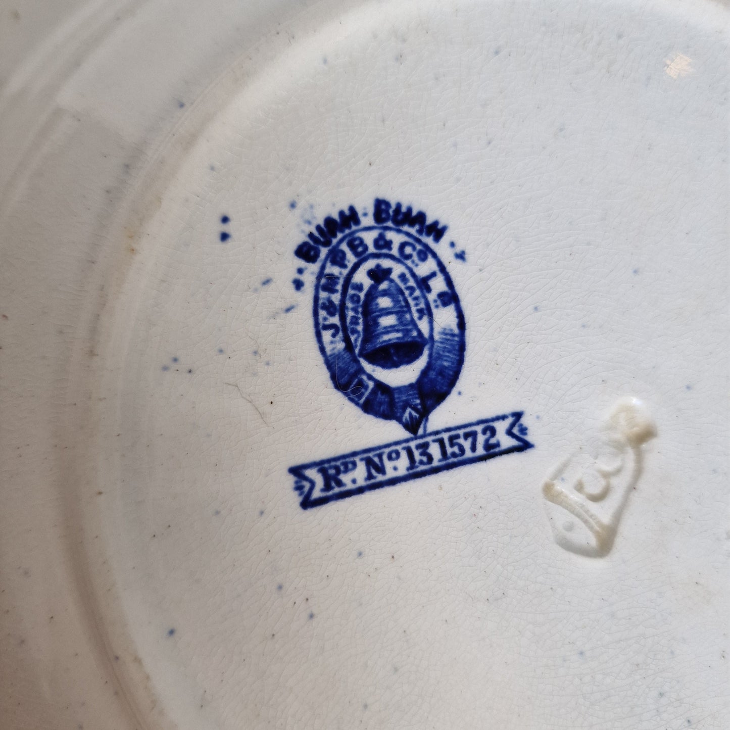 Antique Scottish Chinoiserie Transferware Plate, J&MP Bell BUAM BUAM 1890