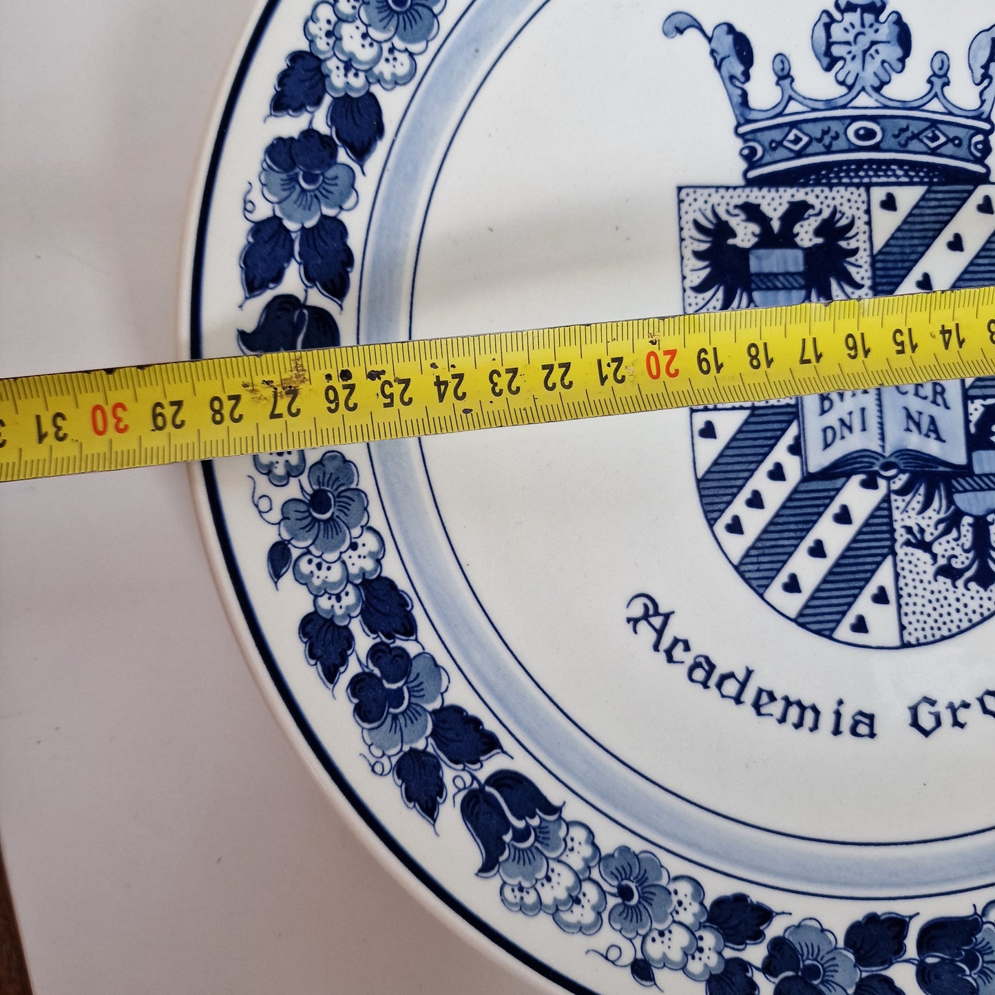 Hand Painted Royal Goedewaagen Delft Plate, Academia Groningen