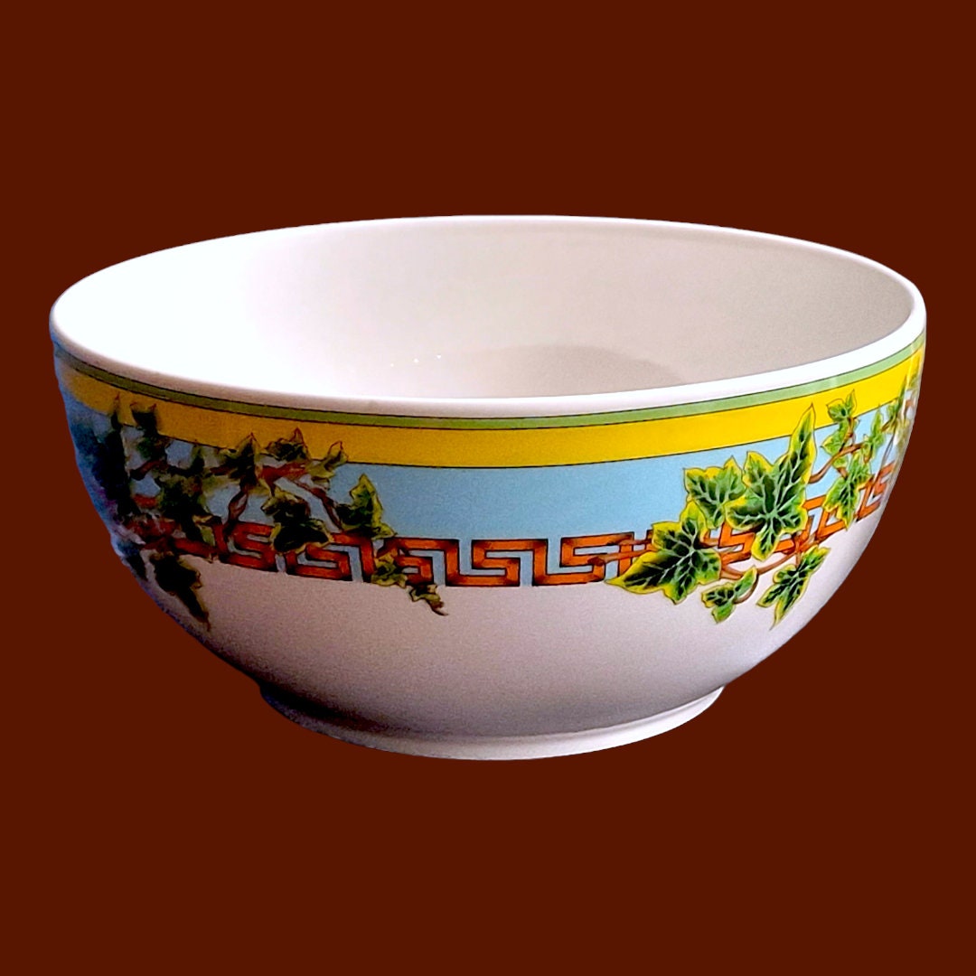 XXL Versace Rosenthal Salad Bowl, Ivy Leaves Passion Design