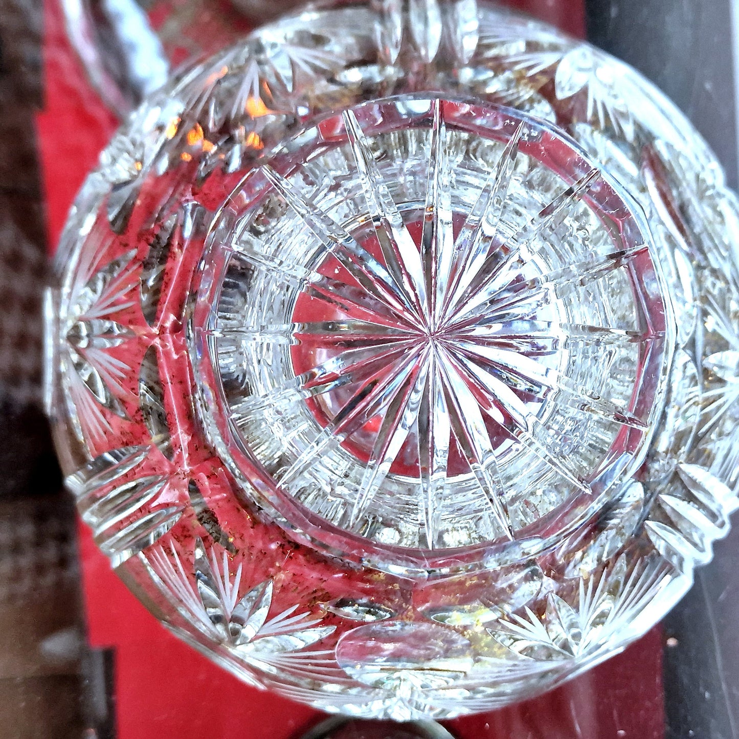 Lead Crystal Gold Flake Bowl, Decorative Centerpiece (20cm)