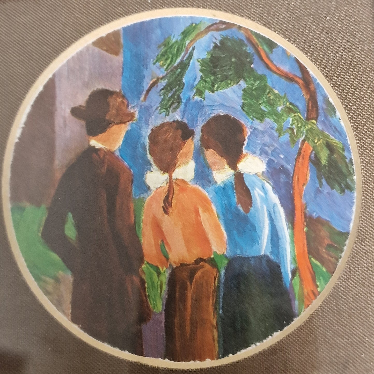 3 impressionist small framed painting, Impressionistisch kunstenaar Beek french wood, galerie messchede germany