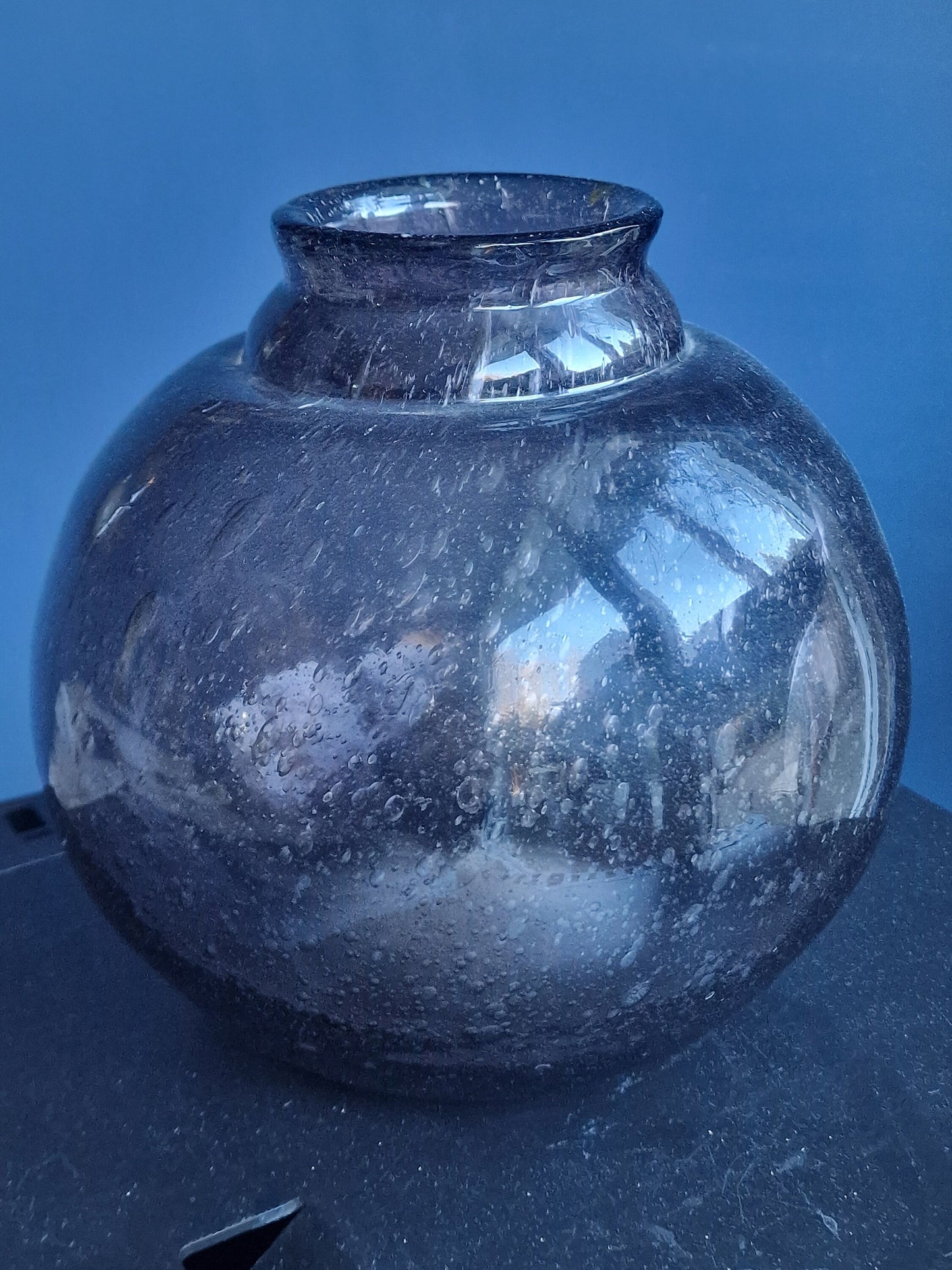 Art Deco Leerdam Hand Blown Glass Vase, Dutch Design