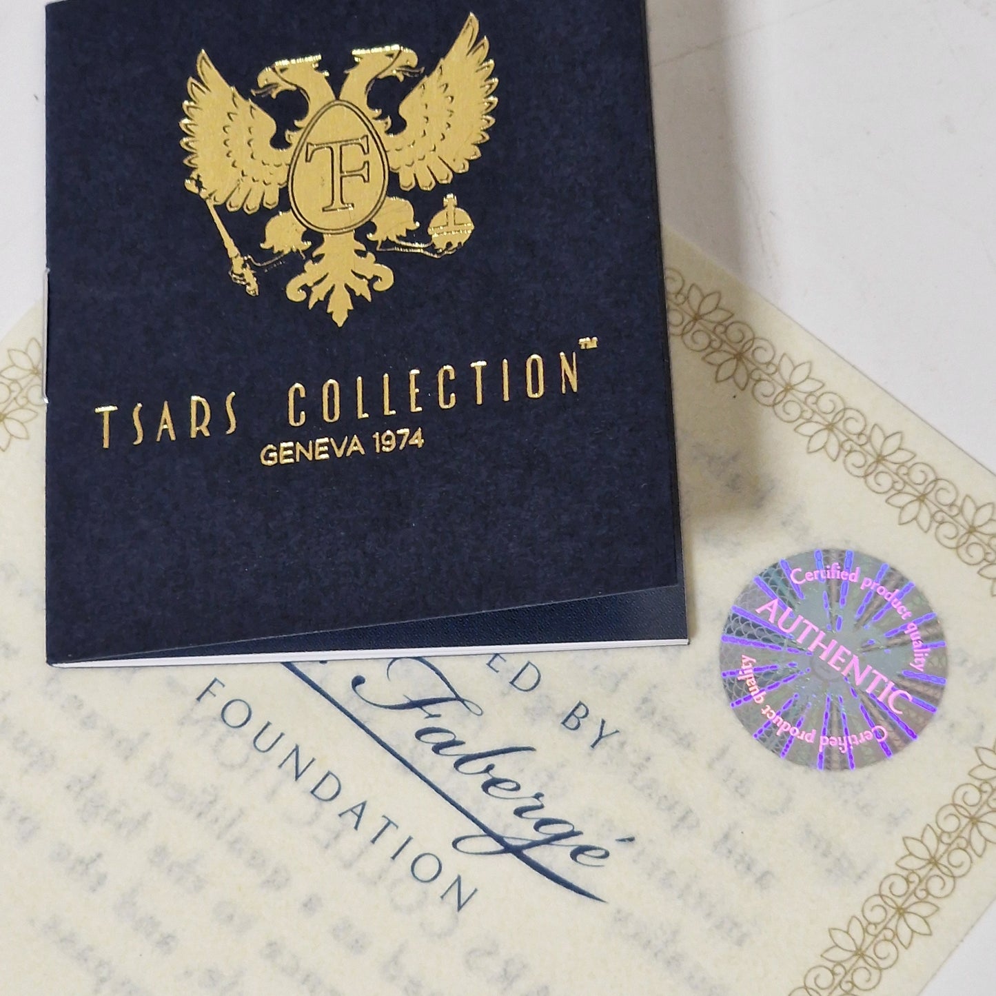 Fabergé Sterling Silver Gilded Necklace, Tsars Collection, Boxed with COA faberge