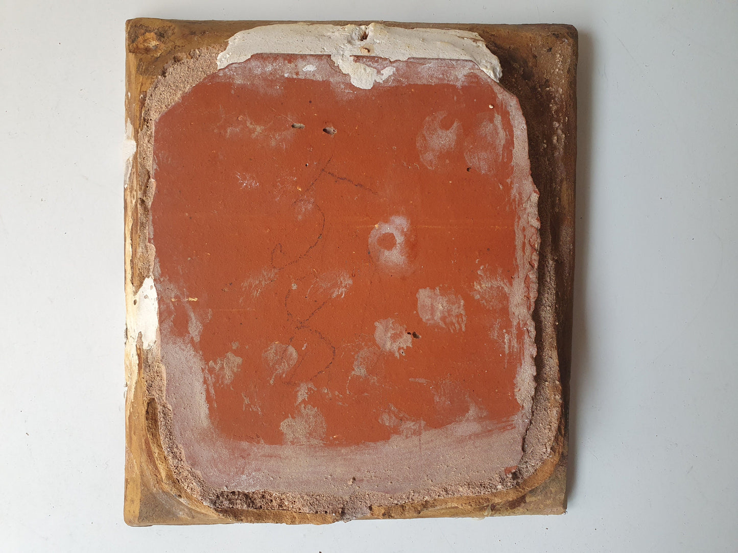 Antique Faience Tile, 18th Century German Stovetile, Underglaze Blue