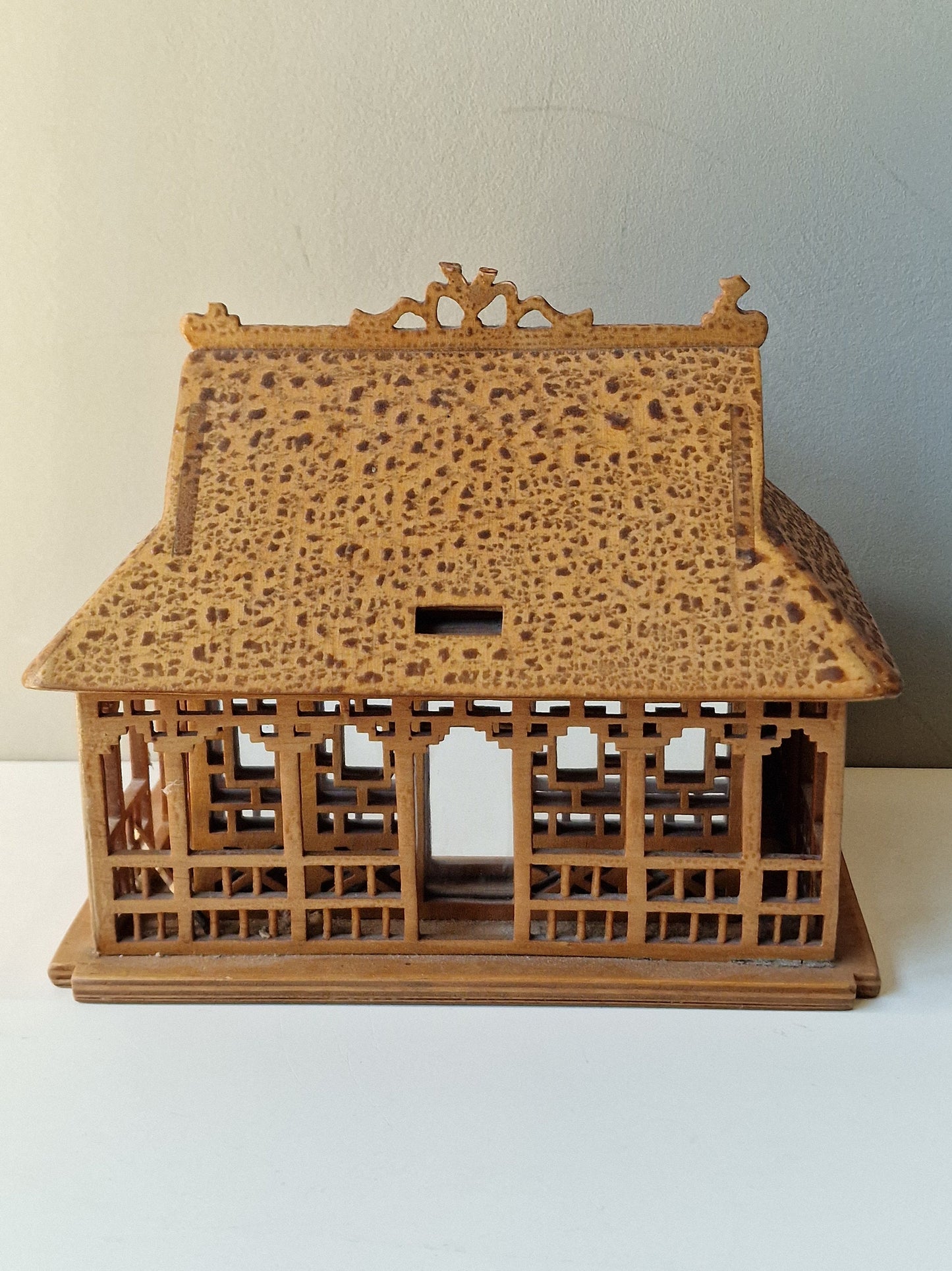 Handmade Wood House Box, Secret Compartment, WW2 Love Token, 1942