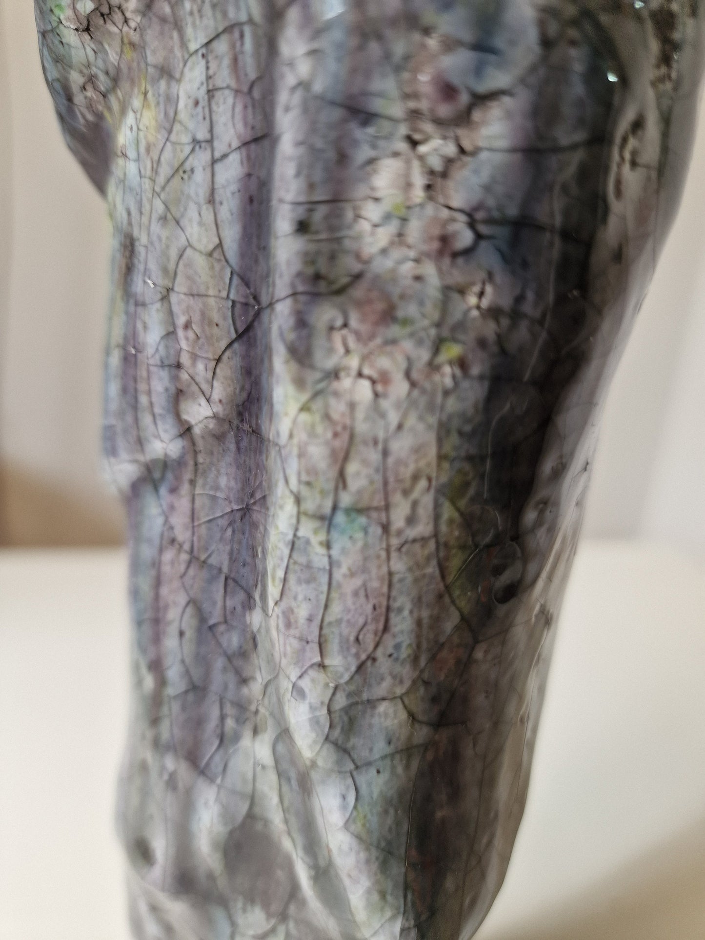 38 cm Large Raku glaze ceramic Buddha vintage lusterglaze lusterglazuur boedha old vintage