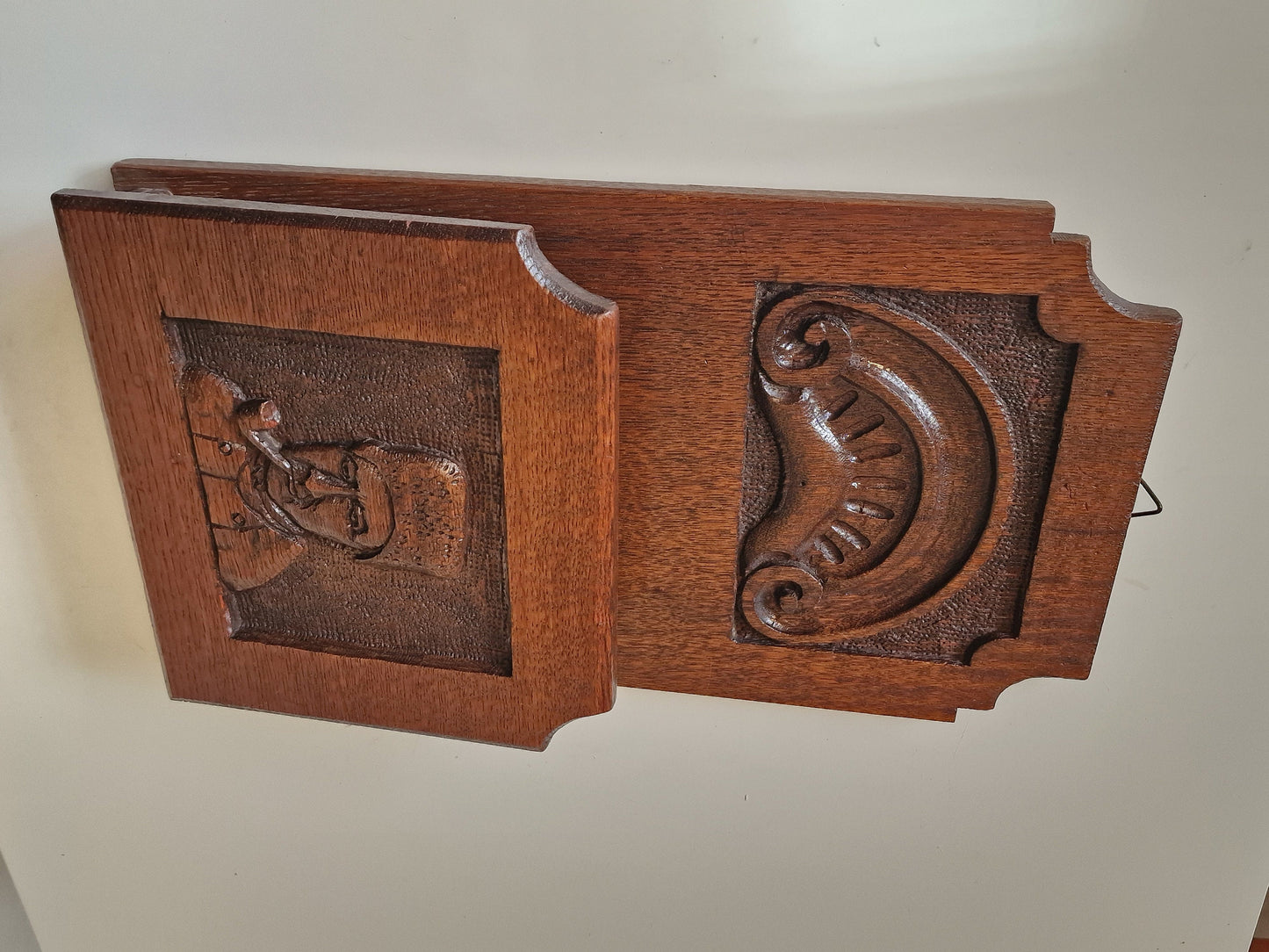 Handmade Frysian Kerfsnede Wood Magazine Rack, Art Nouveau