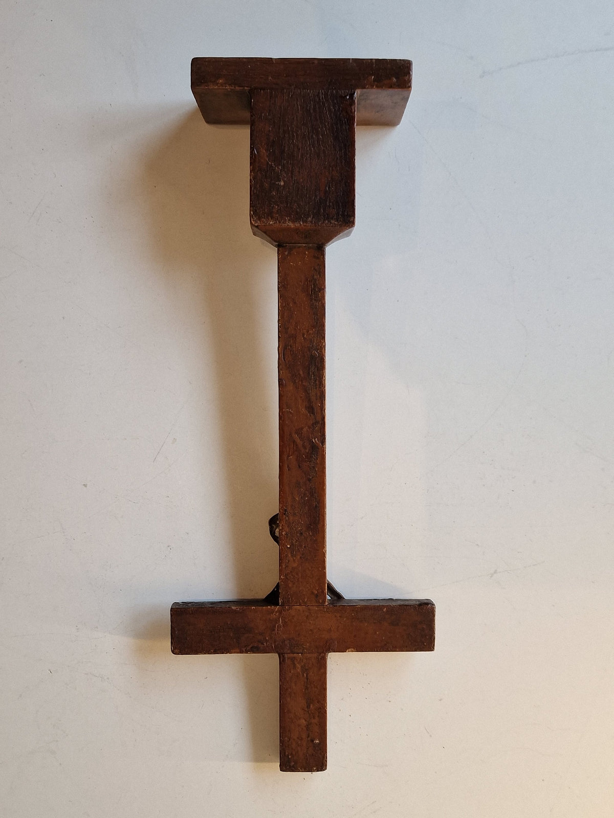 Antique Handcarved Wood Cross with Bronze Jesus, circa 1900