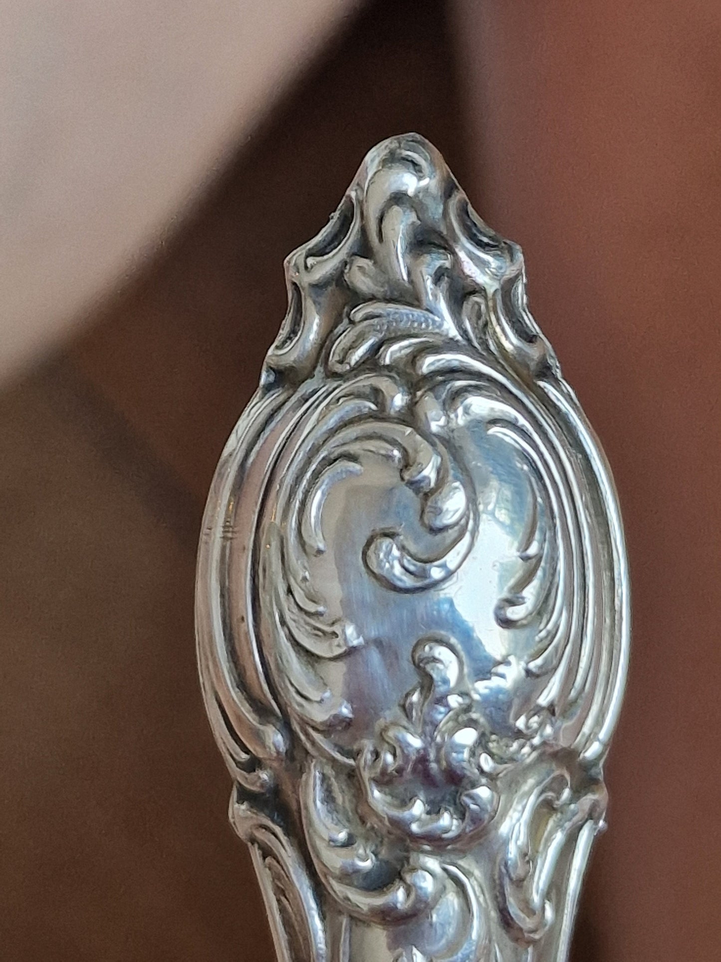 Victorian Gold Gilt Tart Spoon with Sterling Silver Handle, Antique 19th Century