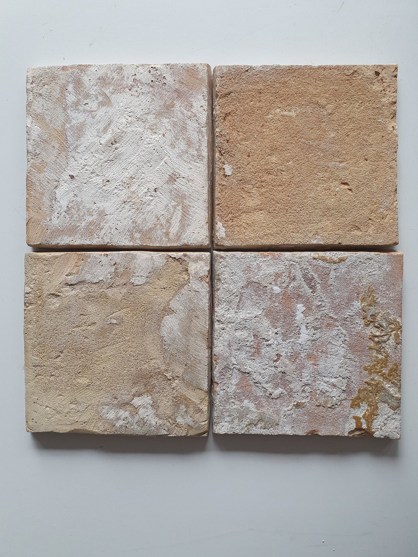 4 Antique Dutch Tiles - polychrome flower - Dated around 1625, delft holland golden century