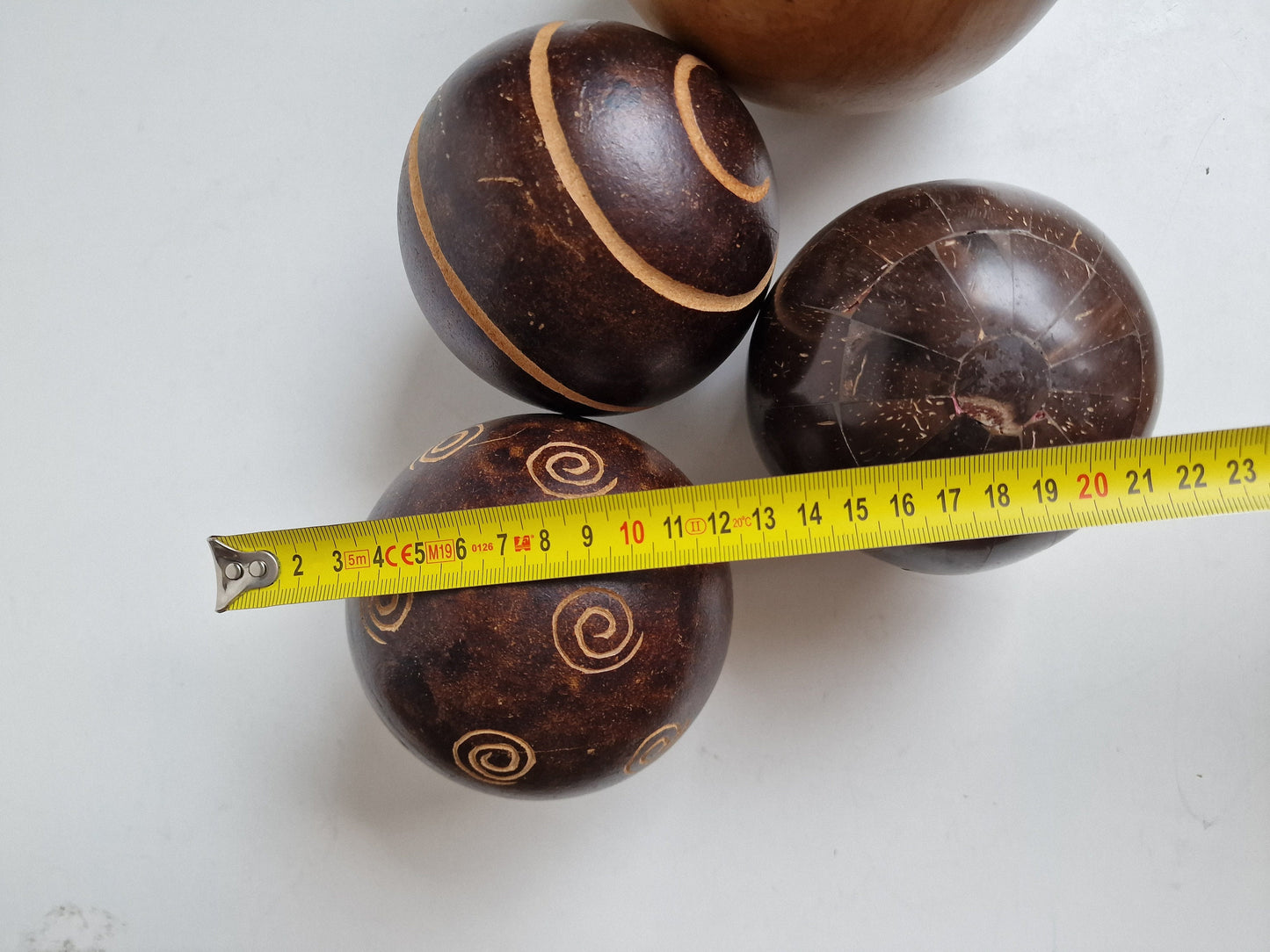 wood sphere balls old librairy large one is massive,