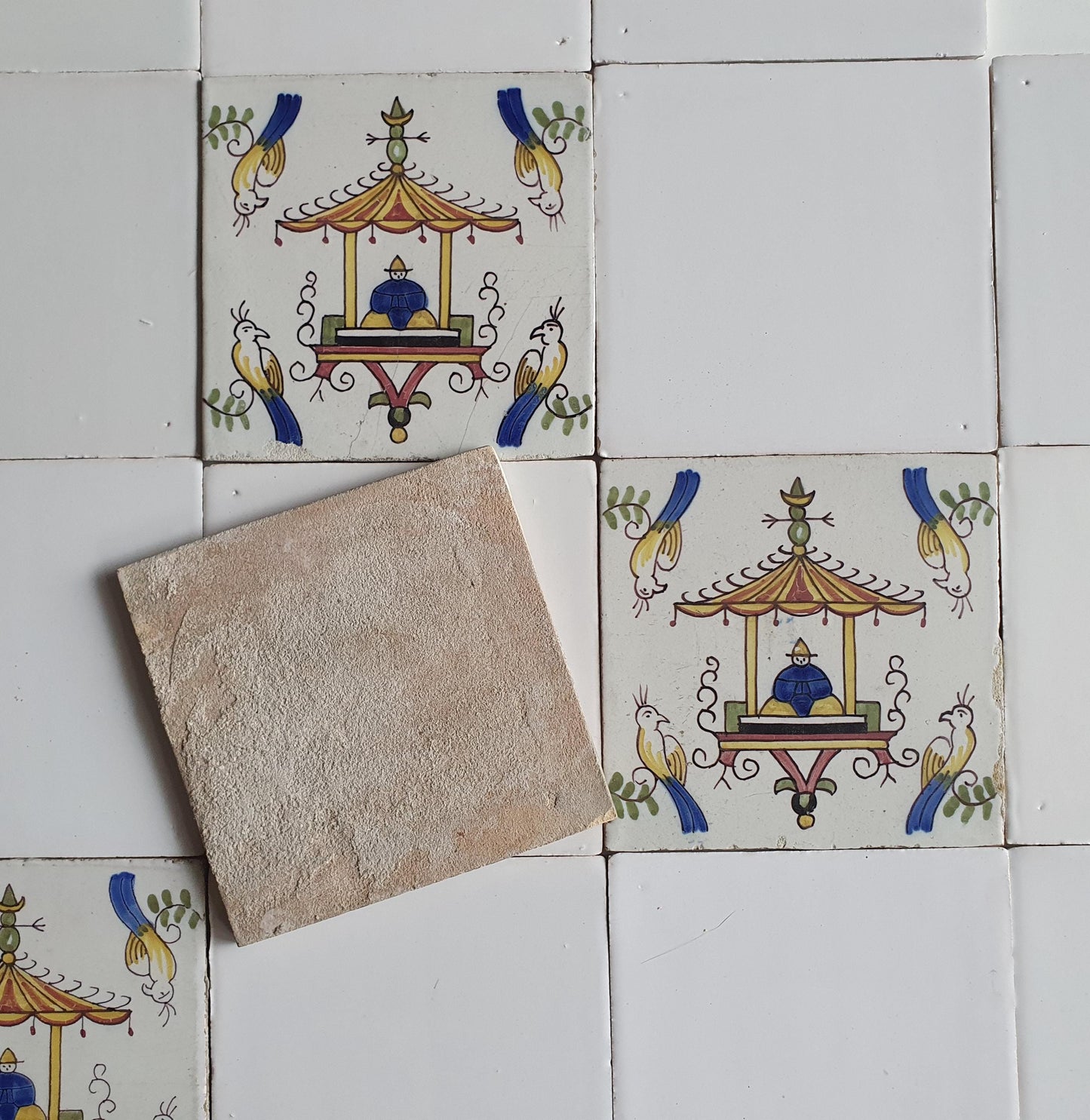 Royal Makkum Dutch Tiles, Chinoise Polychrome, 20th Century