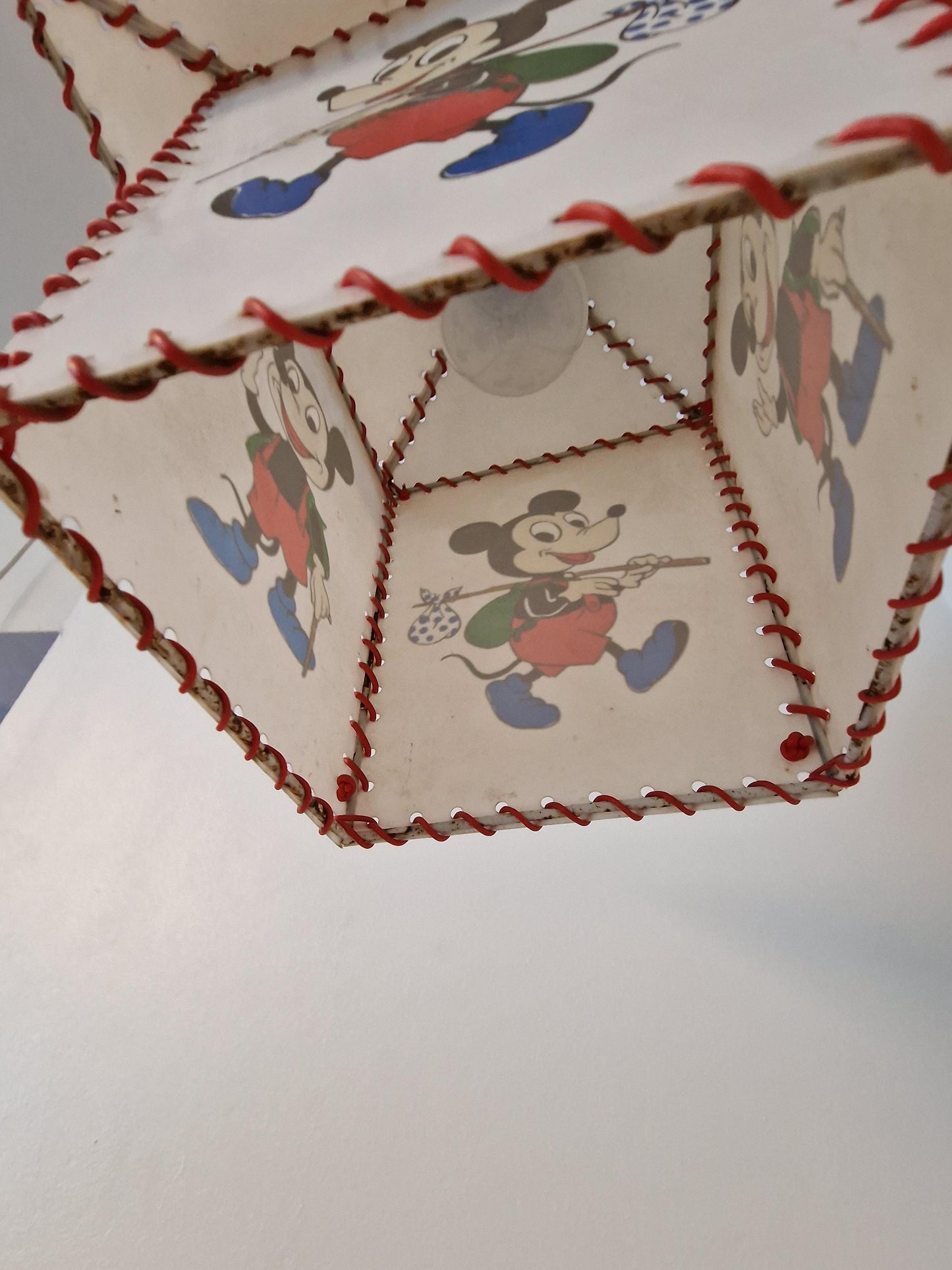Vintage Mickey Mouse Ceiling Lamp, Walt Disney Collectible, 1950s German Pendant