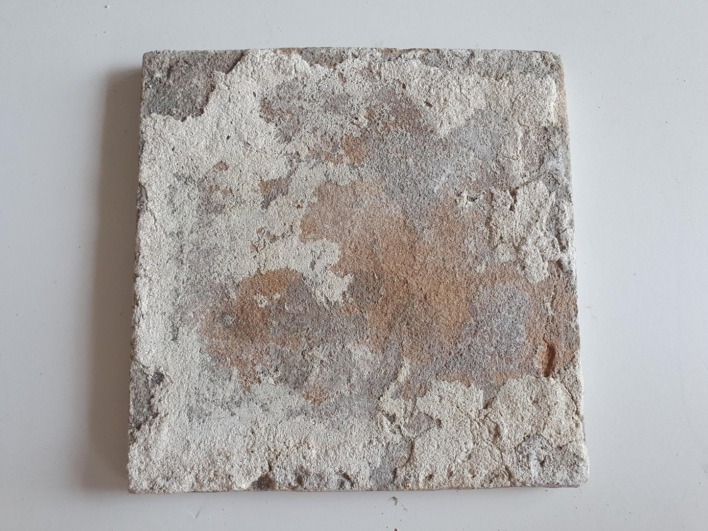 Antique Dutch Tile - fisherman in village scenery - Dated 1640, rare! - spiderhead corner