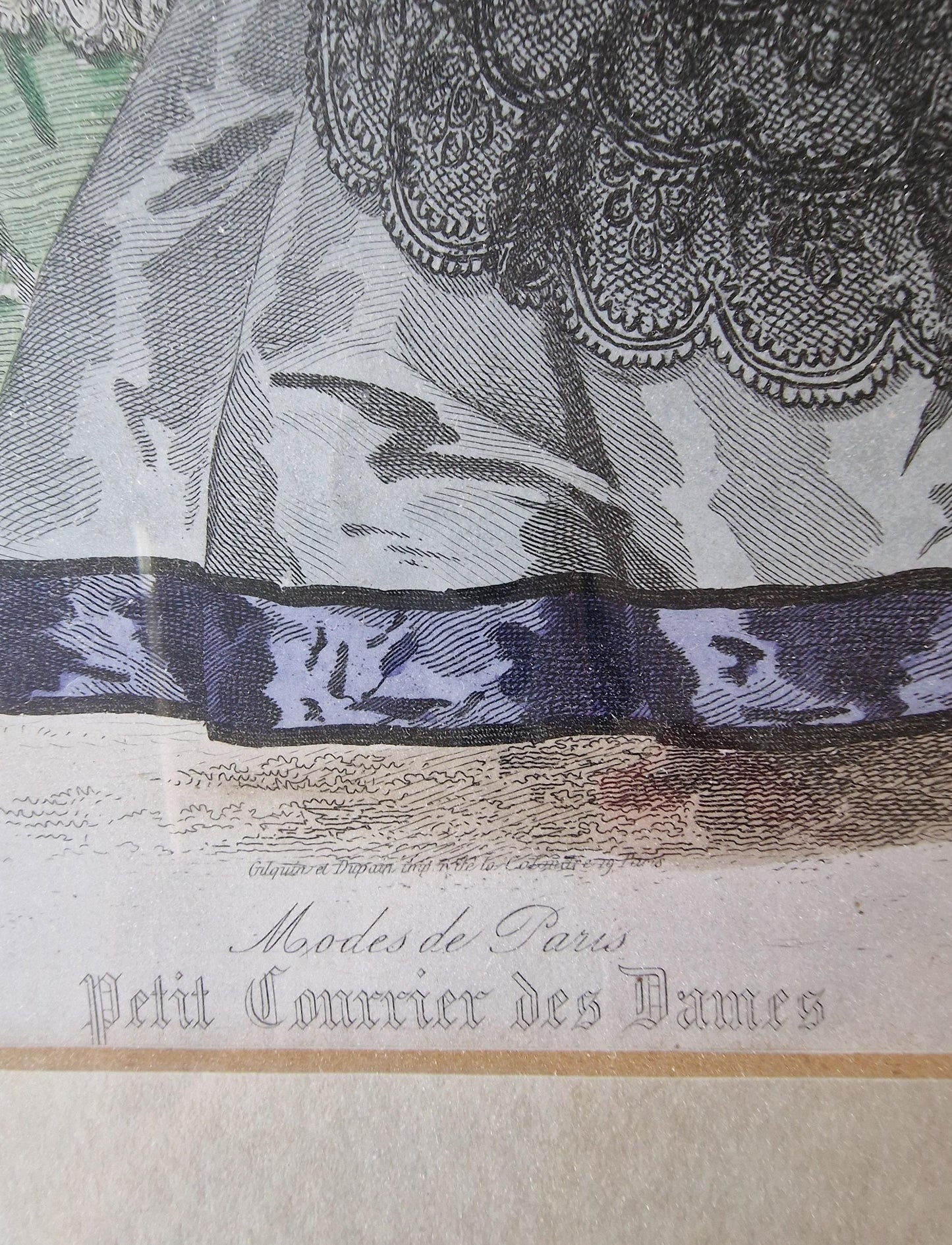 Antique Paris Fashion Engravings, Framed Set