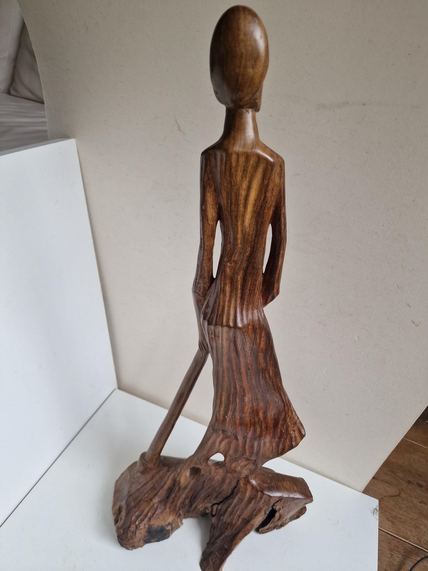 Signed Melodie nDimande Wood Carving – South African Figural Art (68cm XL Sculpture)