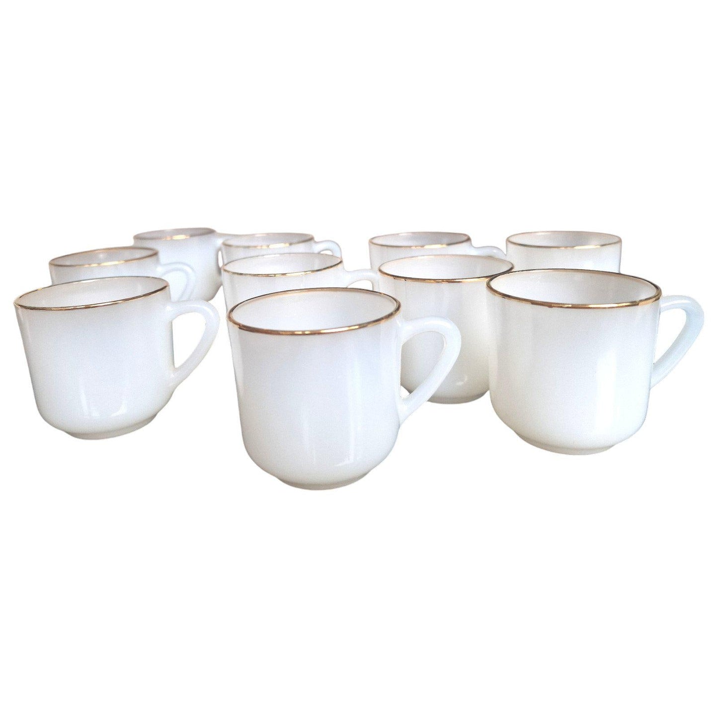 Vintage Arcopal Opaline Espresso Cups, 1970s French Coffee Set (10)