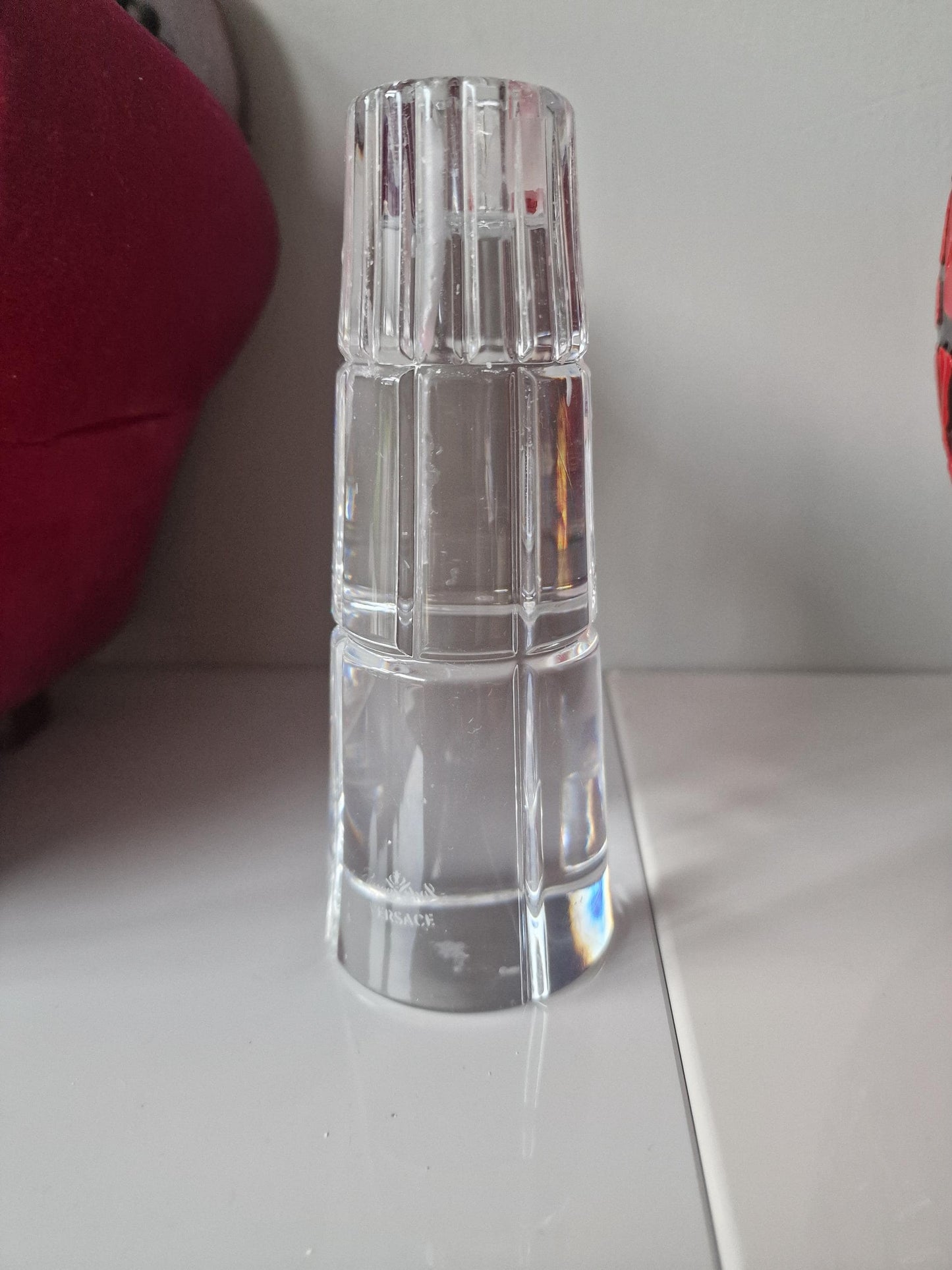 Versace Medusa Crystal Candlestick, Facet Cut Candleholder