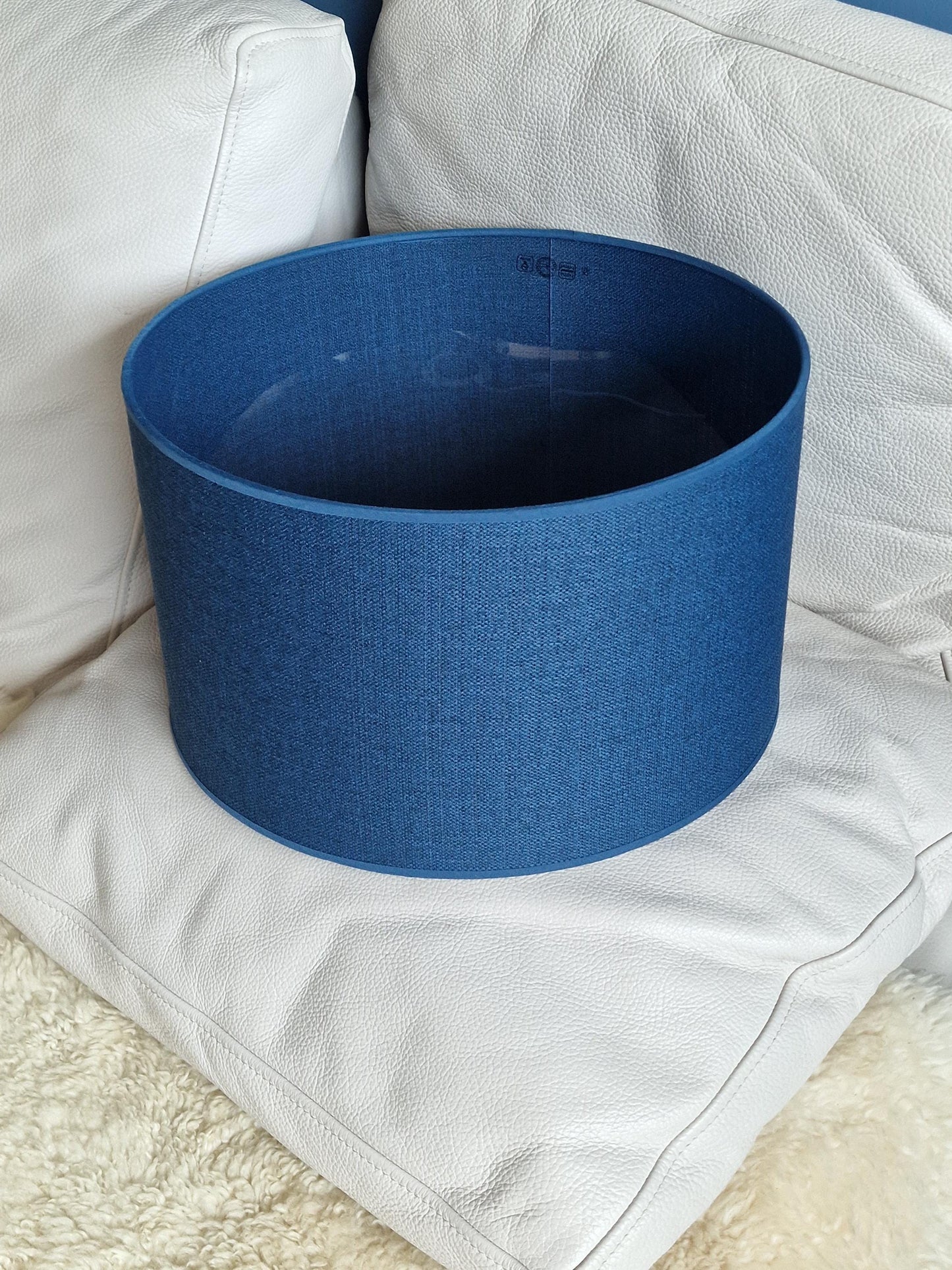Delft Blue Linen Lampshades, Handmade Dutch Design, Large 35cm (Pair)