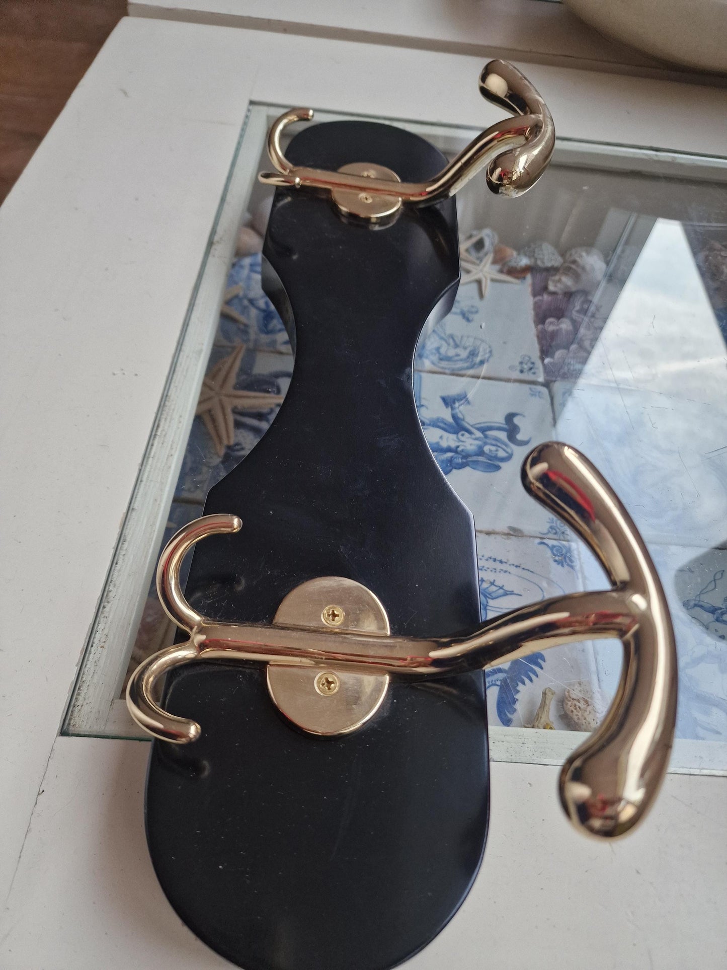 Solid Brass Ocean Liner Coat Rack, Art Deco Maritime Yacht Hanger