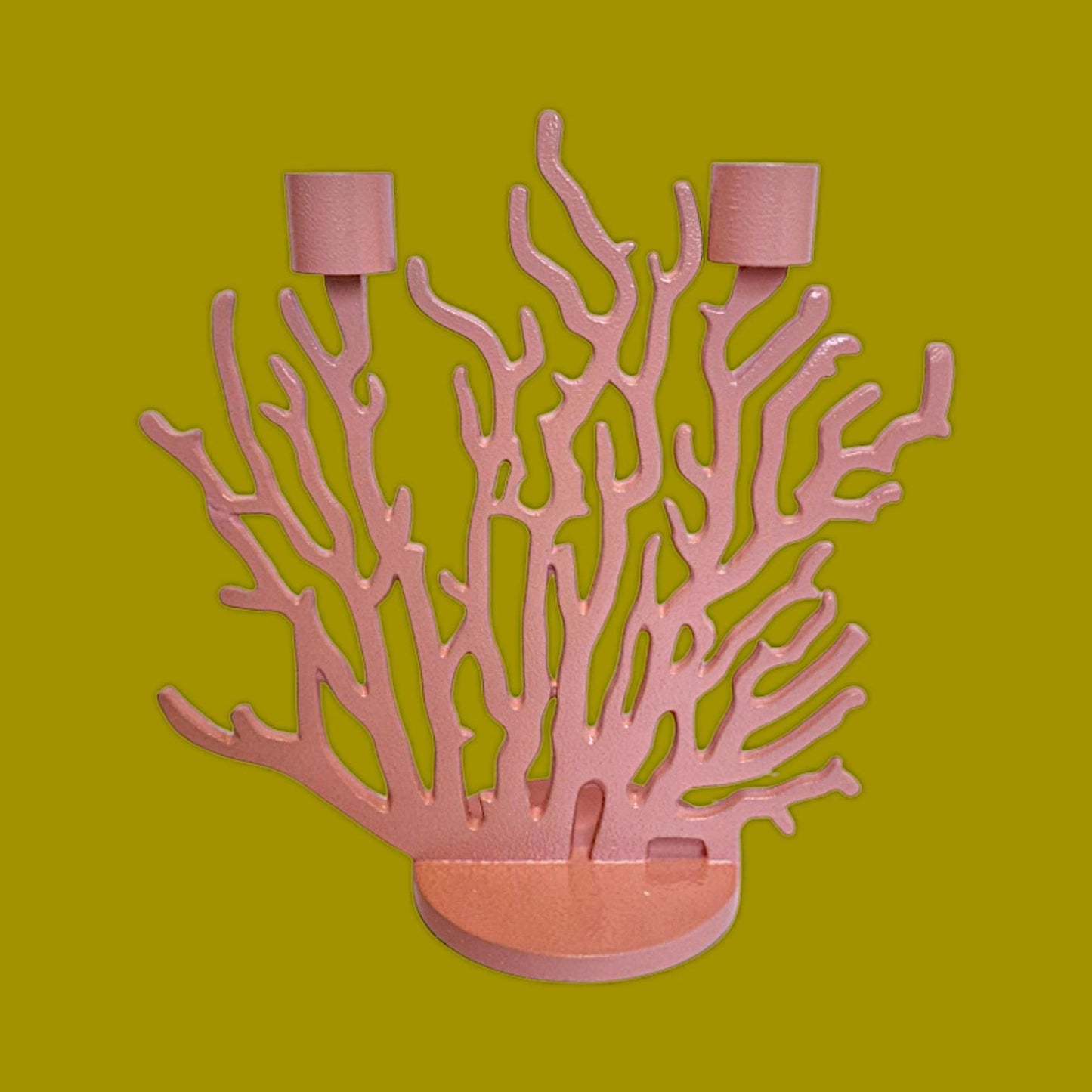 Driade Kosmo Pink Metal Candlestick, Vittorio Locatelli Design