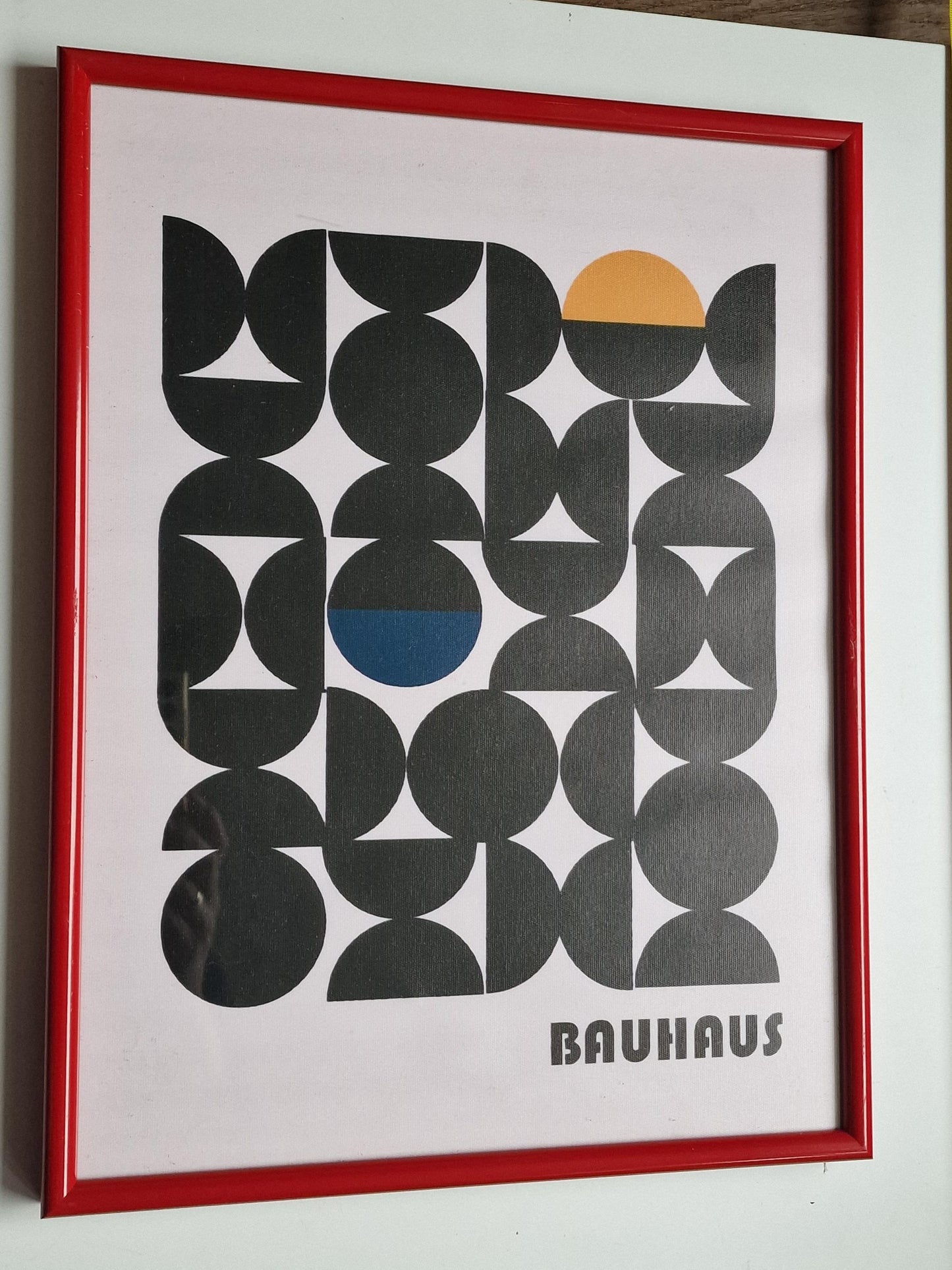 Framed Bauhaus Exhibition Print, Geometric Abstract Canvas