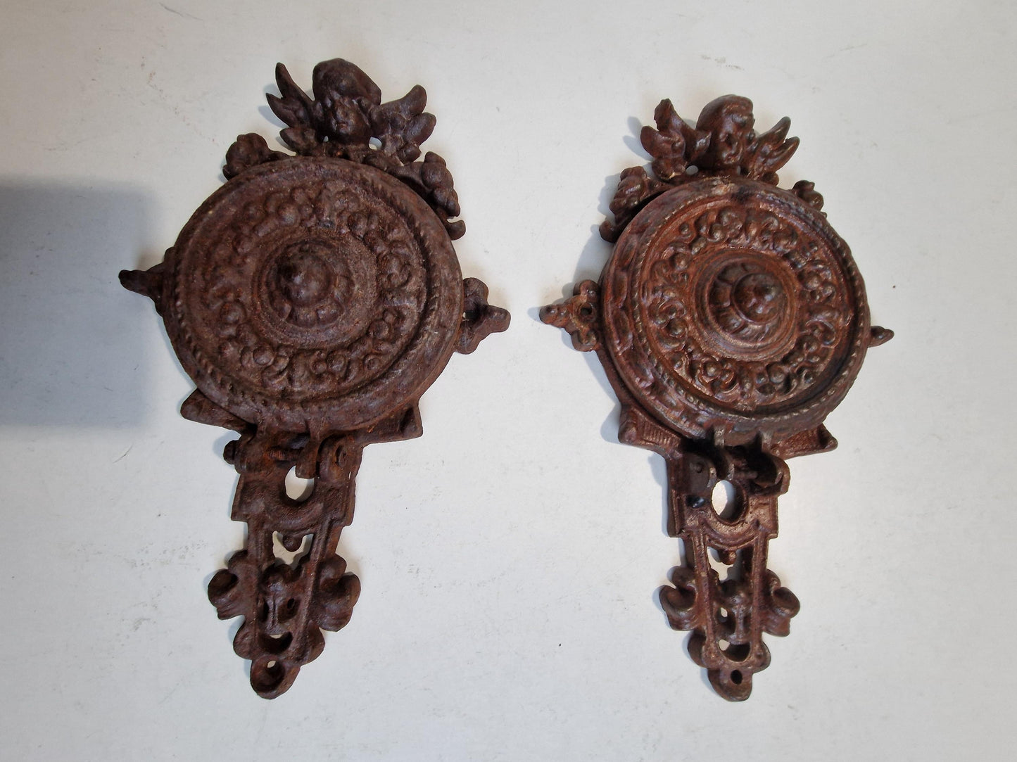 cherub antiek wall candelabras wall candle holder angel old antique pair