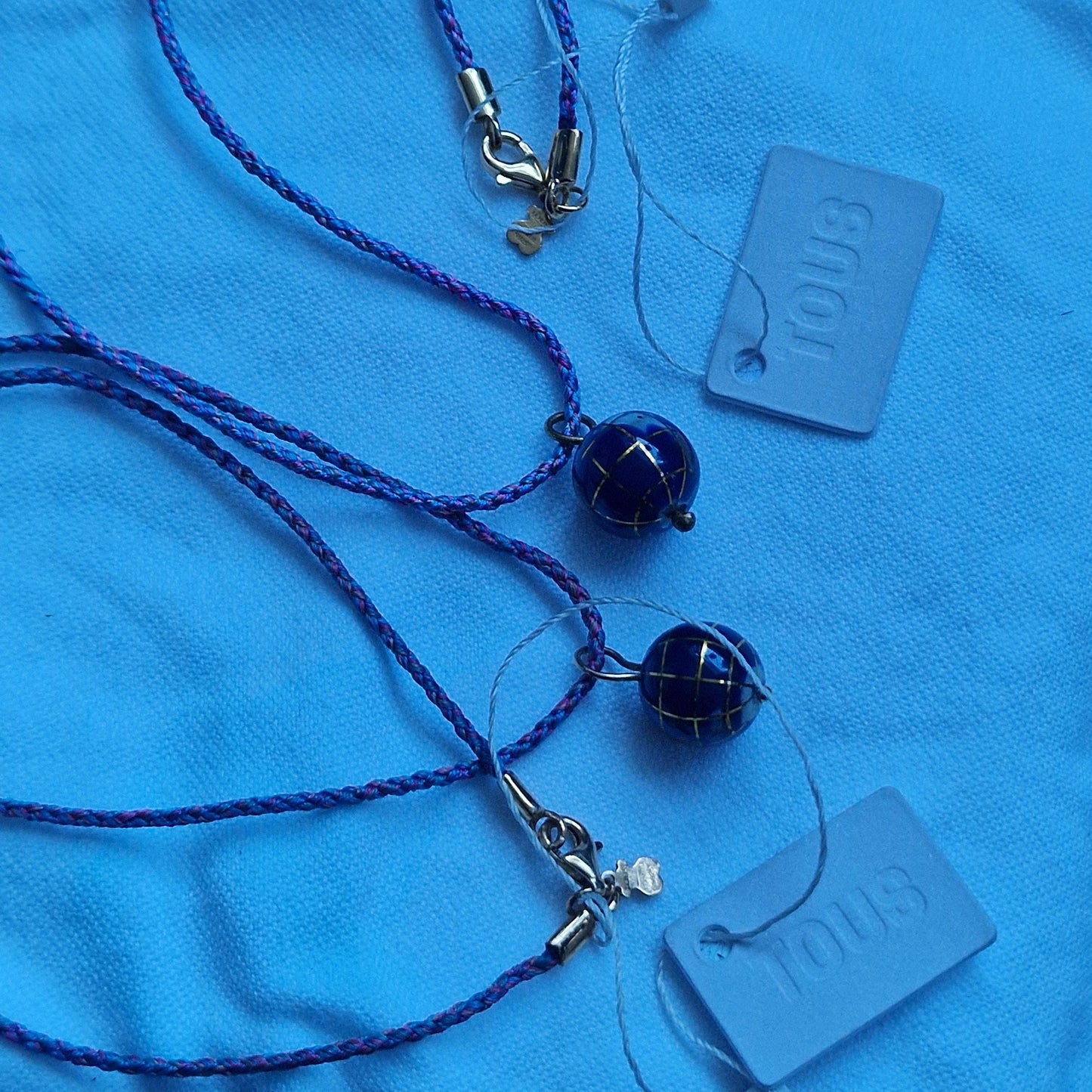 Tous Sterling Silver Gilt Necklace, Lapis Lazuli Globe Pendant