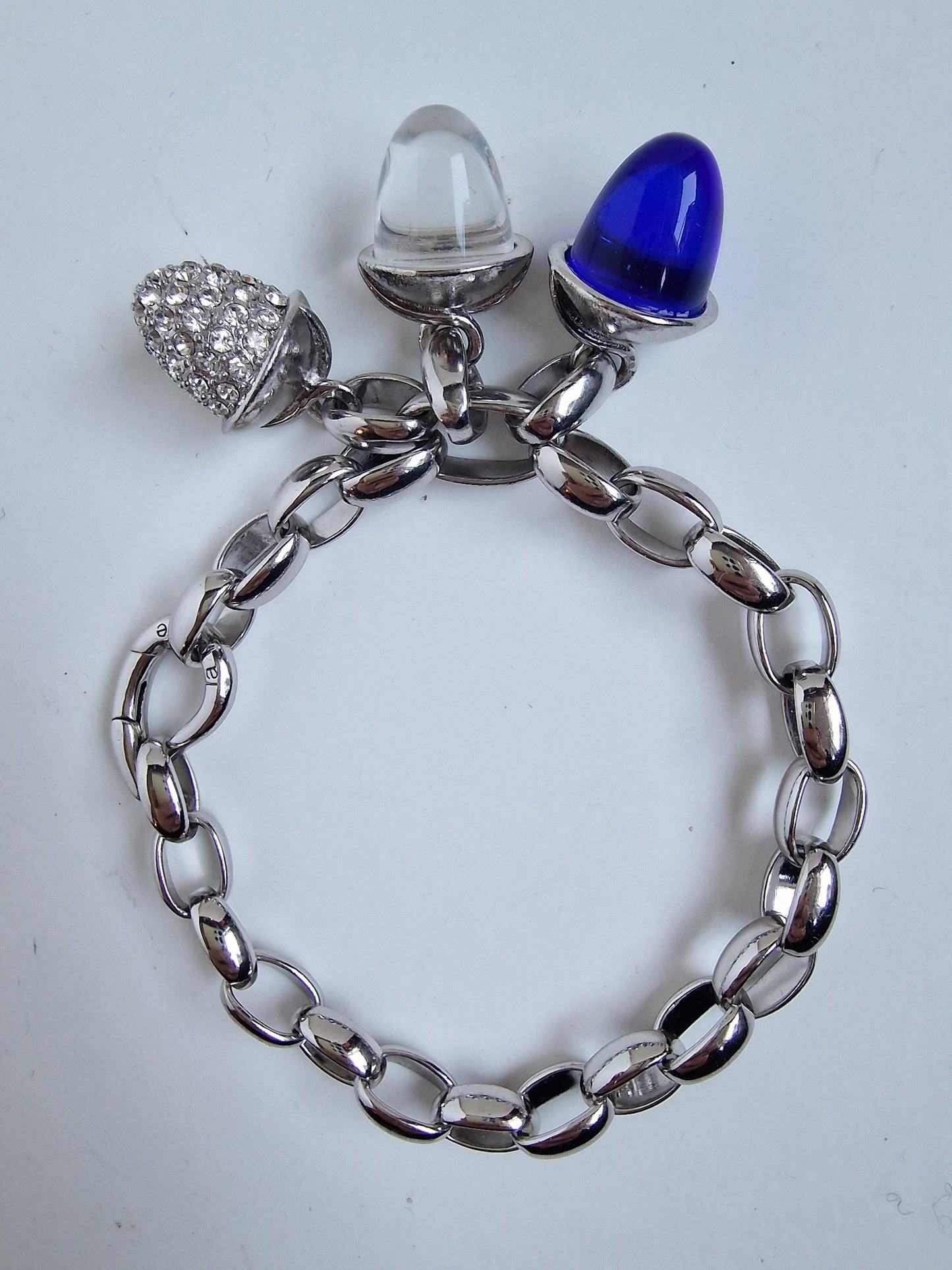 La Prairie Silverrain Charm Bracelet, Acorn Crystal Charms, Retired Edition