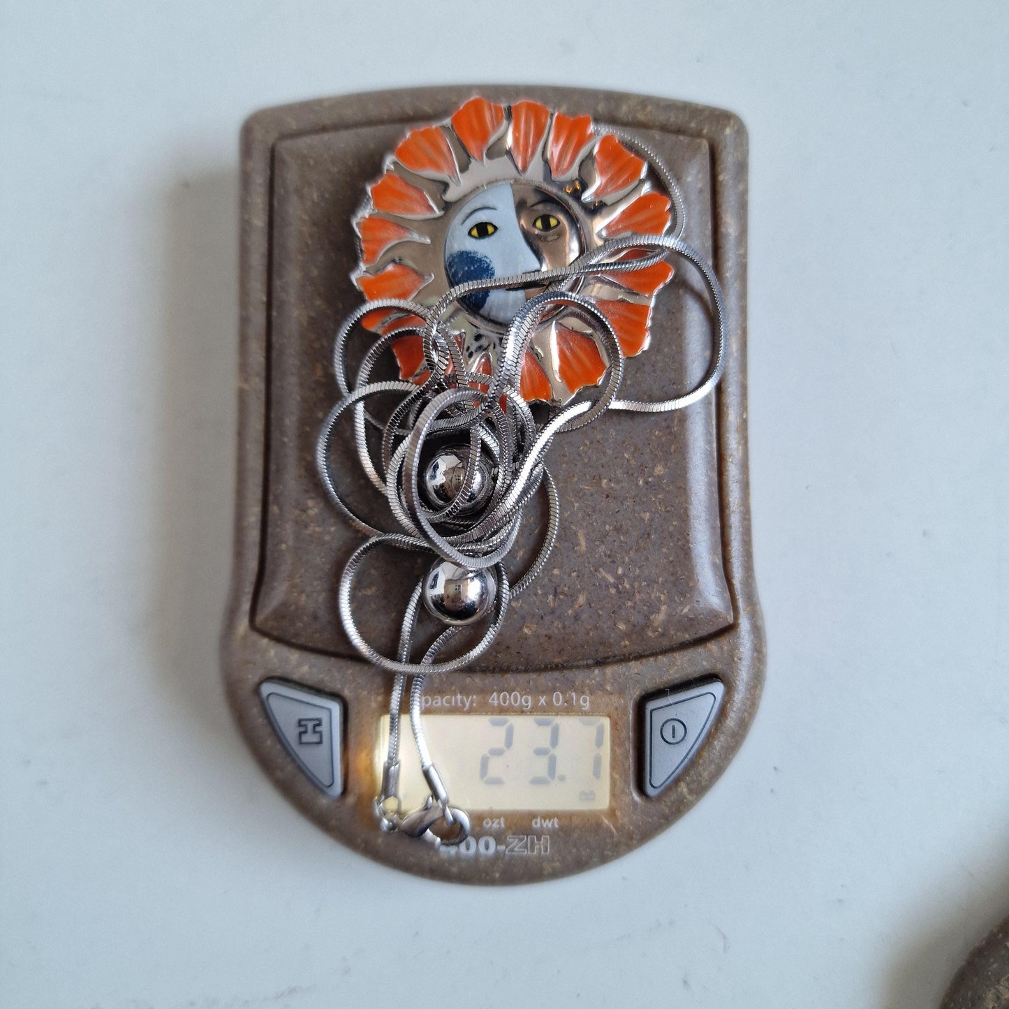 Vintage Goebel Rosina Wachtmeister Sun Face porseleinen hanger ketting