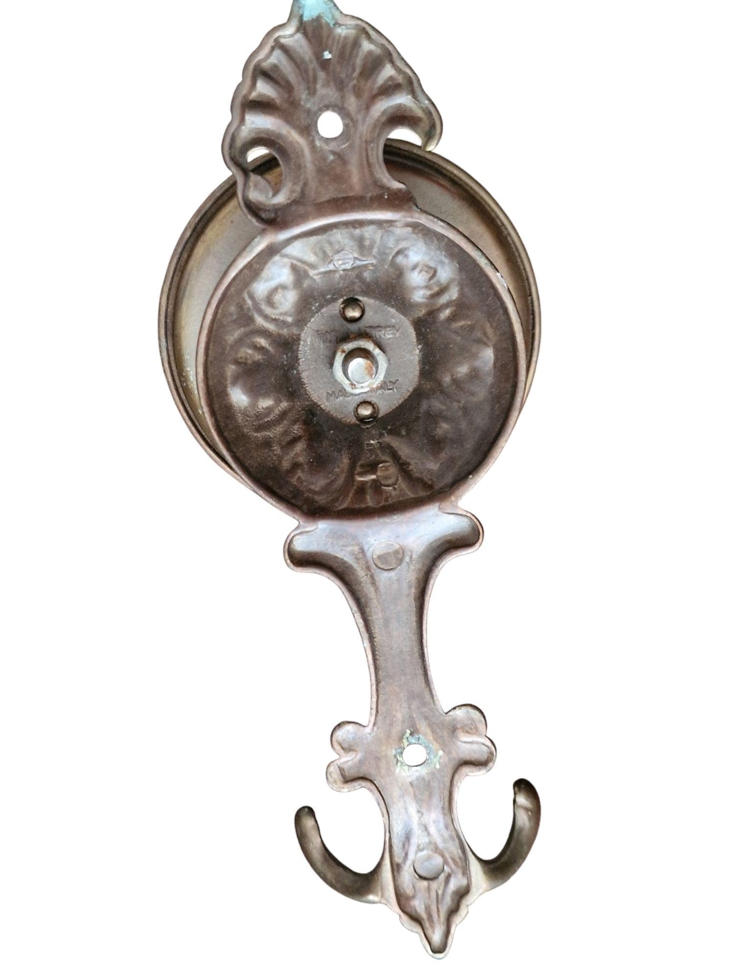 Art Nouveau Copper Coat Hooks, Antique Arts Crafts Set of 7