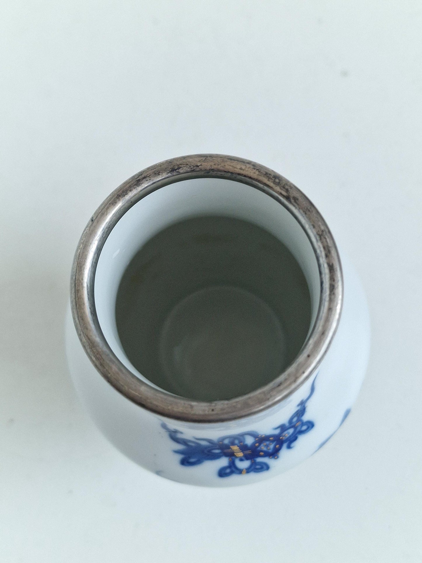 Meissen Porcelain Dragon Vase, 925 Sterling Silver Mount, Circa 1934-45