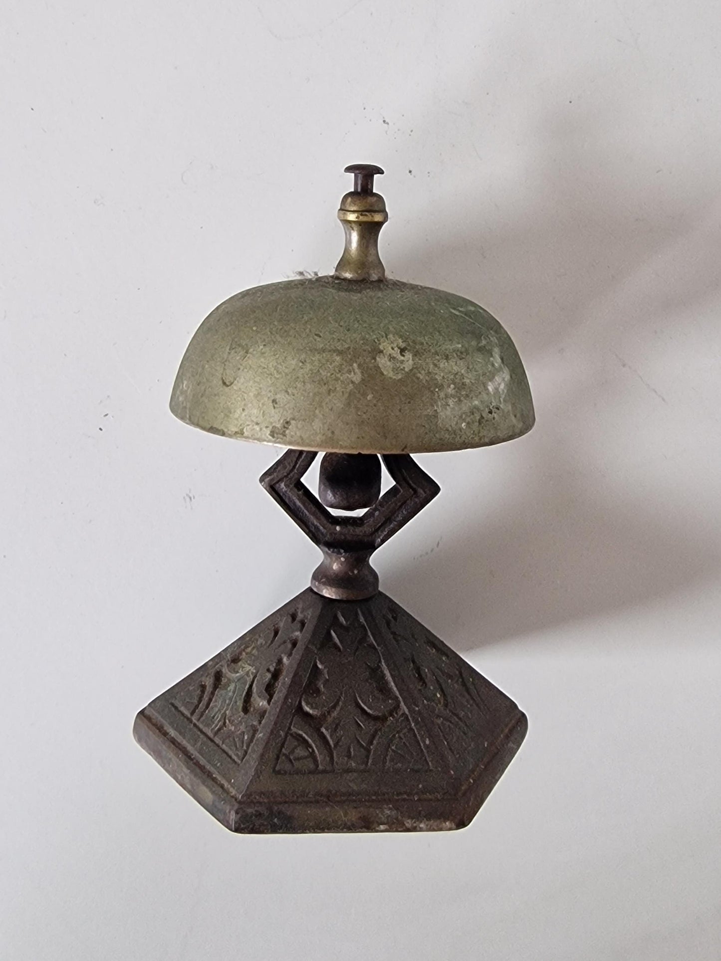 Antique Hotel Desk Bell, Art Nouveau Clerk Counter Bell, 1900s