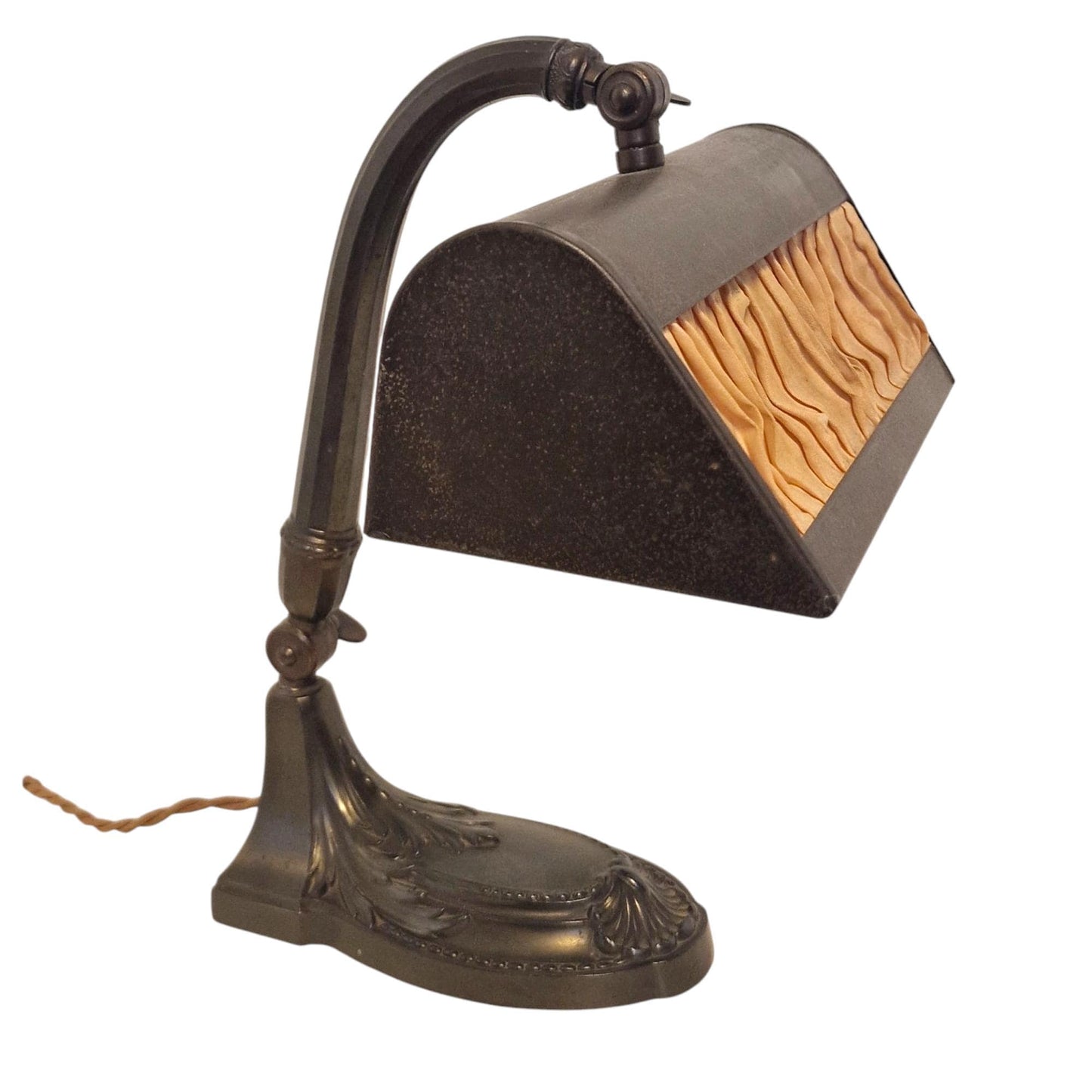 Art Nouveau Desk Lamp, Jugendstil Clerk Lamp, Adjustable Shade