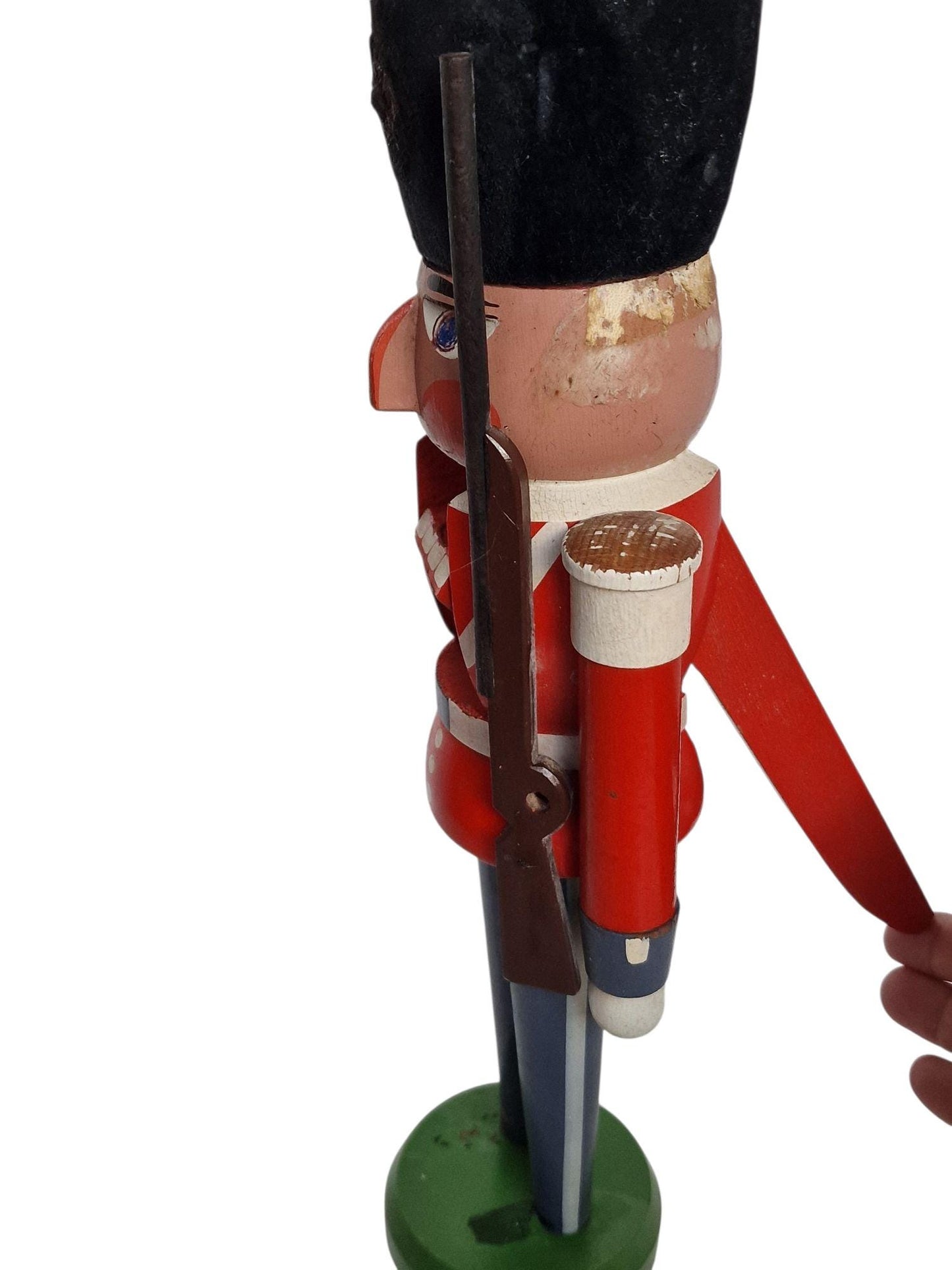 Vintage Erzgebirge Nutcracker, German Wooden Soldier, British Guard