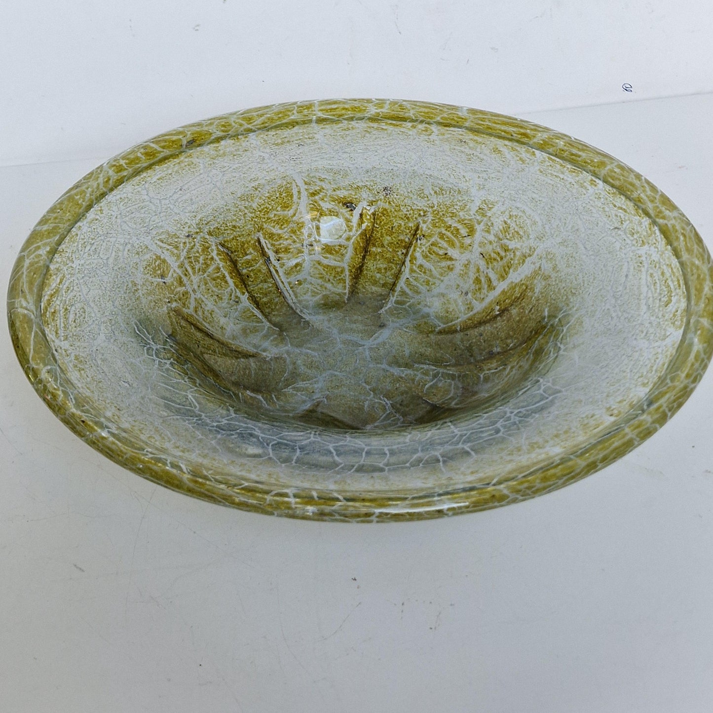 Karl Wiedmann WMF Ikora Glass Bowl, Yellow Art Deco Centerpiece