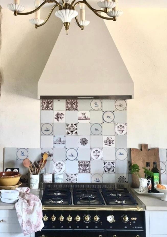 25 Antique Dutch Delft Tiles, Manganese Glazed, 19th Century