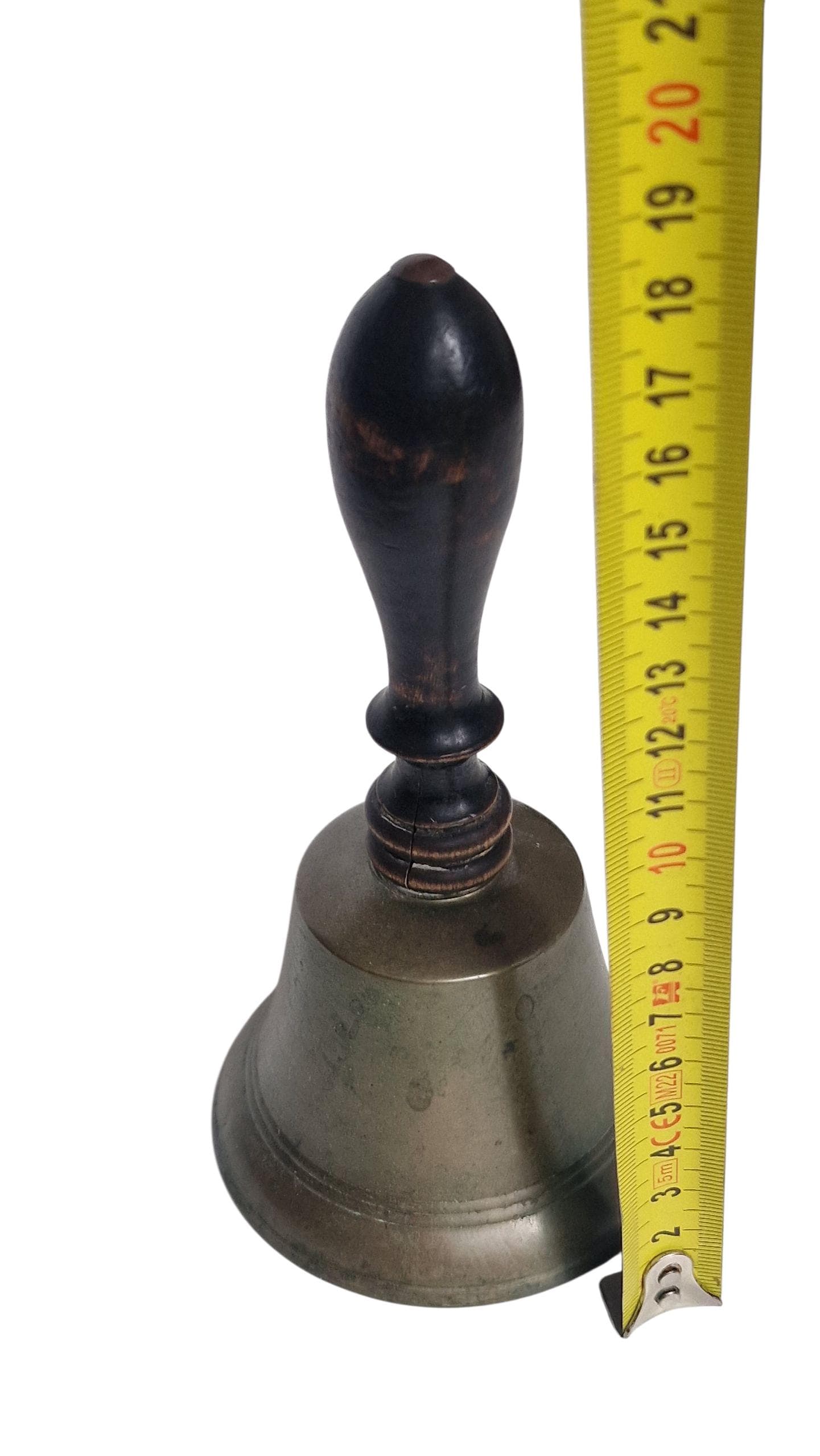 Antique Bronze Monk Walking Bell, Asian Meditation Decor (19cm)