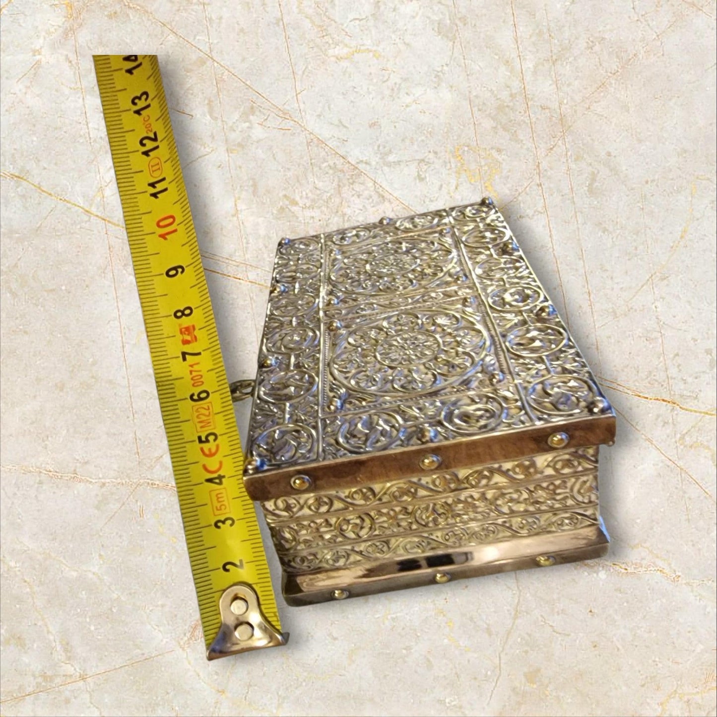 case Art Nouveau Erhard & Söhne Silver Filigree Jewelry Box, Gilt, c1900