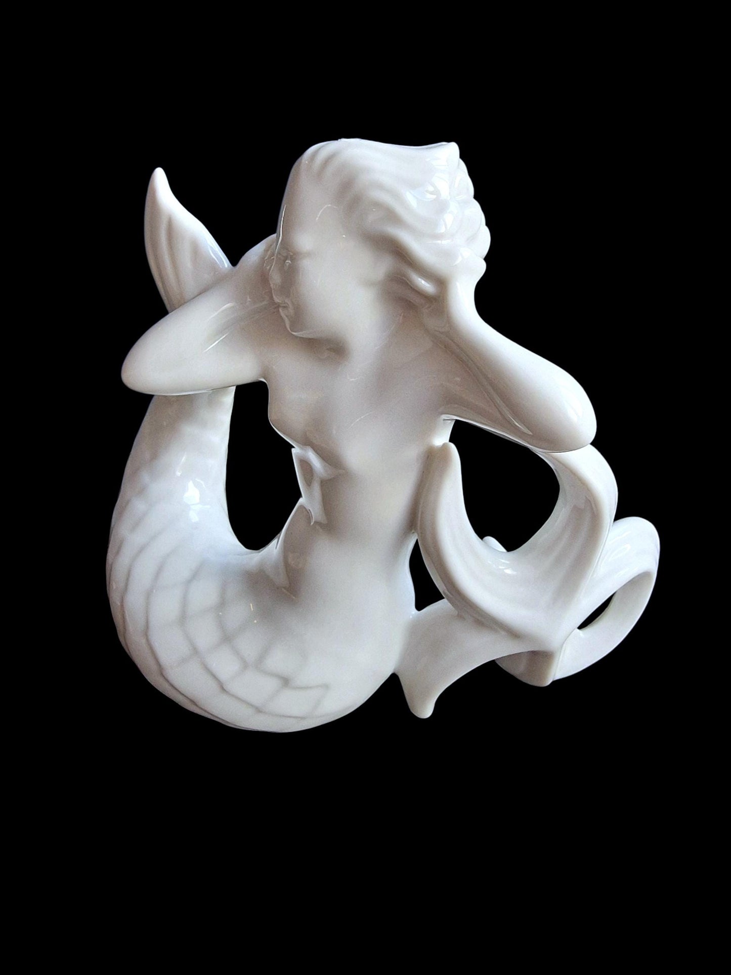 sirene, Rörstrand Mermaid – Midcentury Scandinavian Porcelain, Mythical Sea Figure, sweden figurine seacreature lorelei