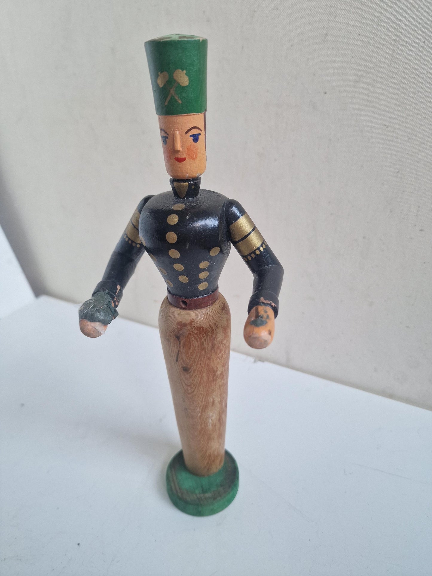 Antique Erzgebirge Wood drummer boy, Hand-Painted Christmas Decor (1920s) 29 cm