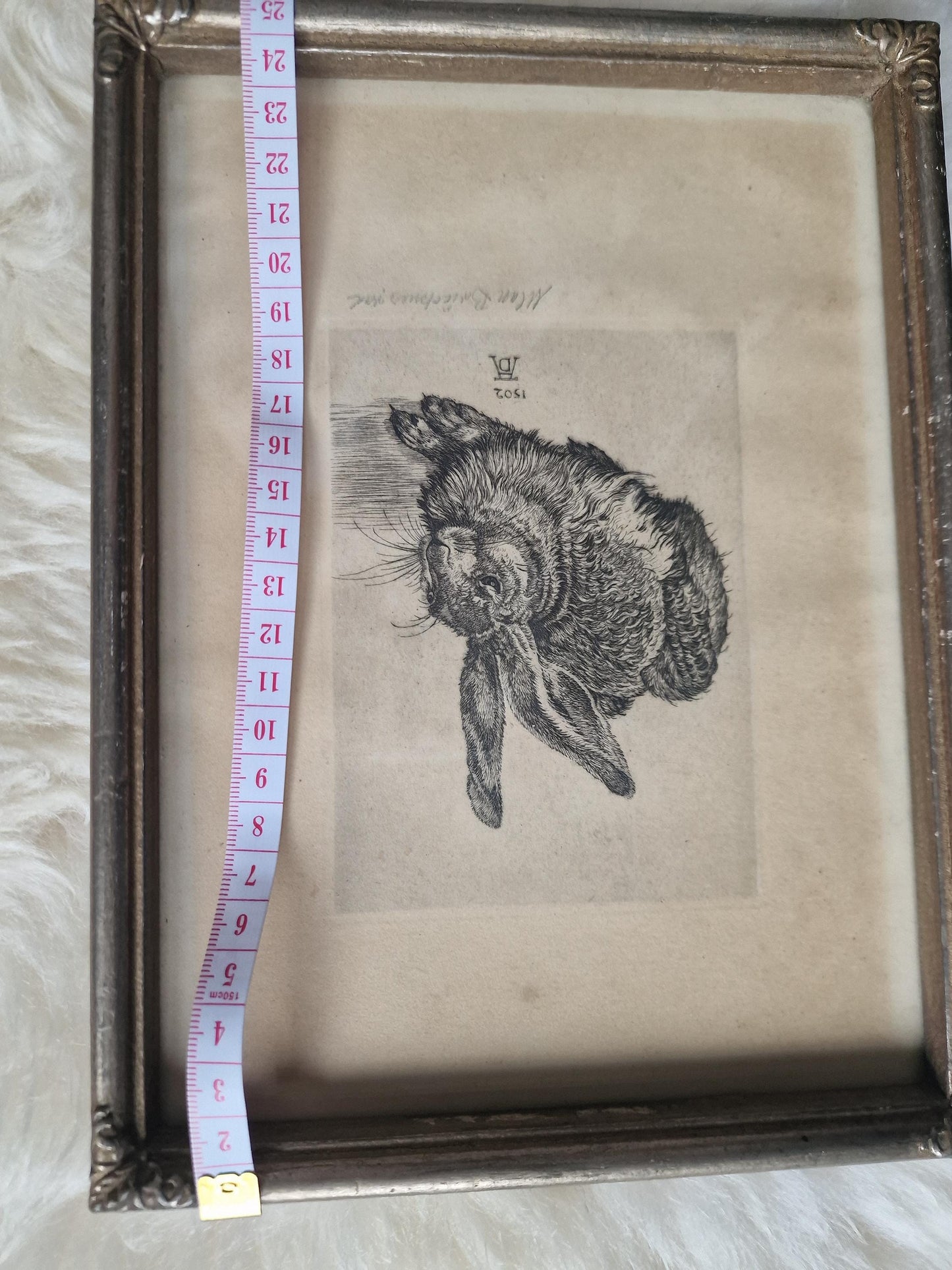 Max Brückner Hare Print – 1910s Vintage German Framed Artwork