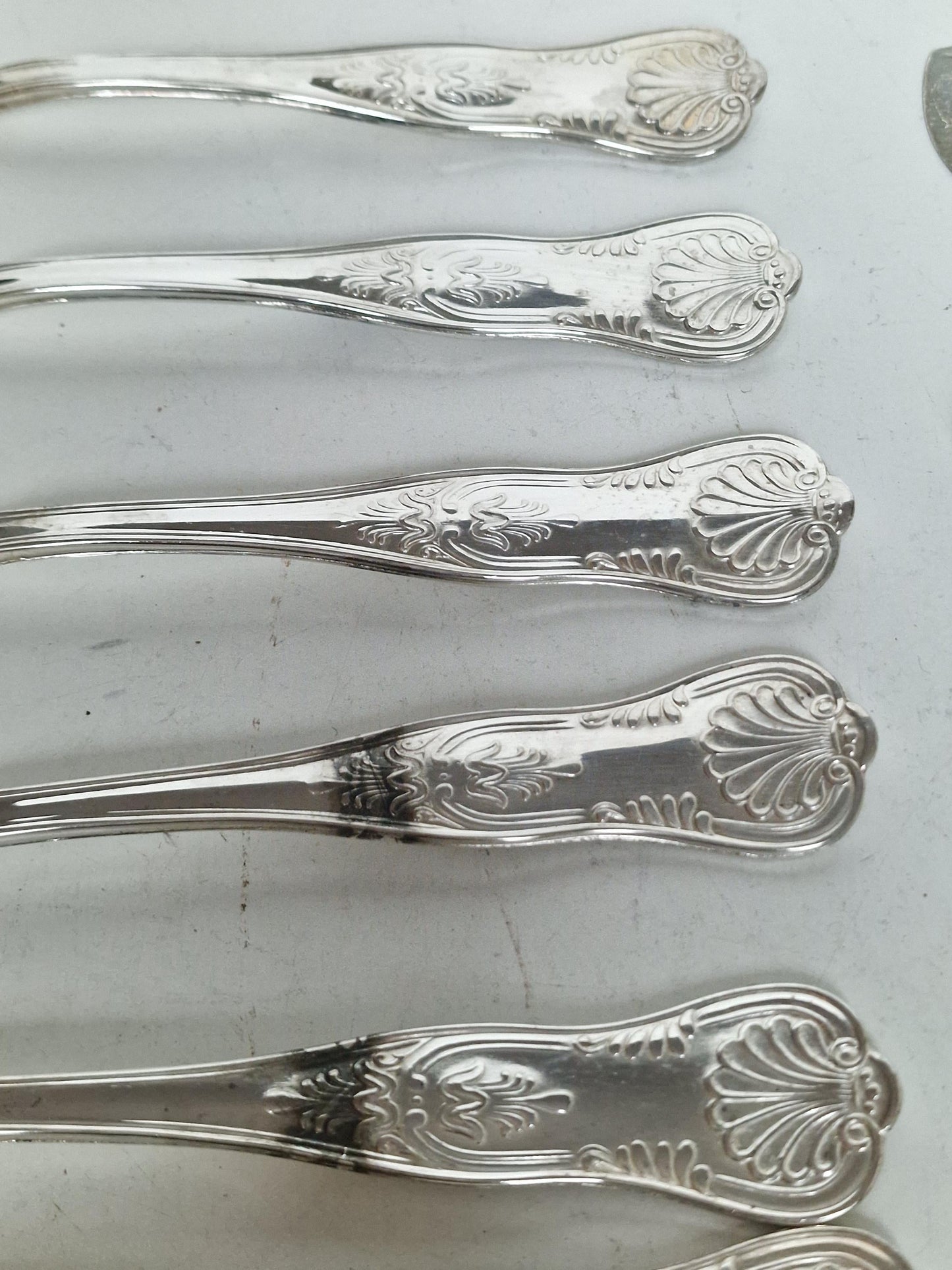 Antique Art Nouveau 800 Silver Flatware Set, Jugendstil Shell Design