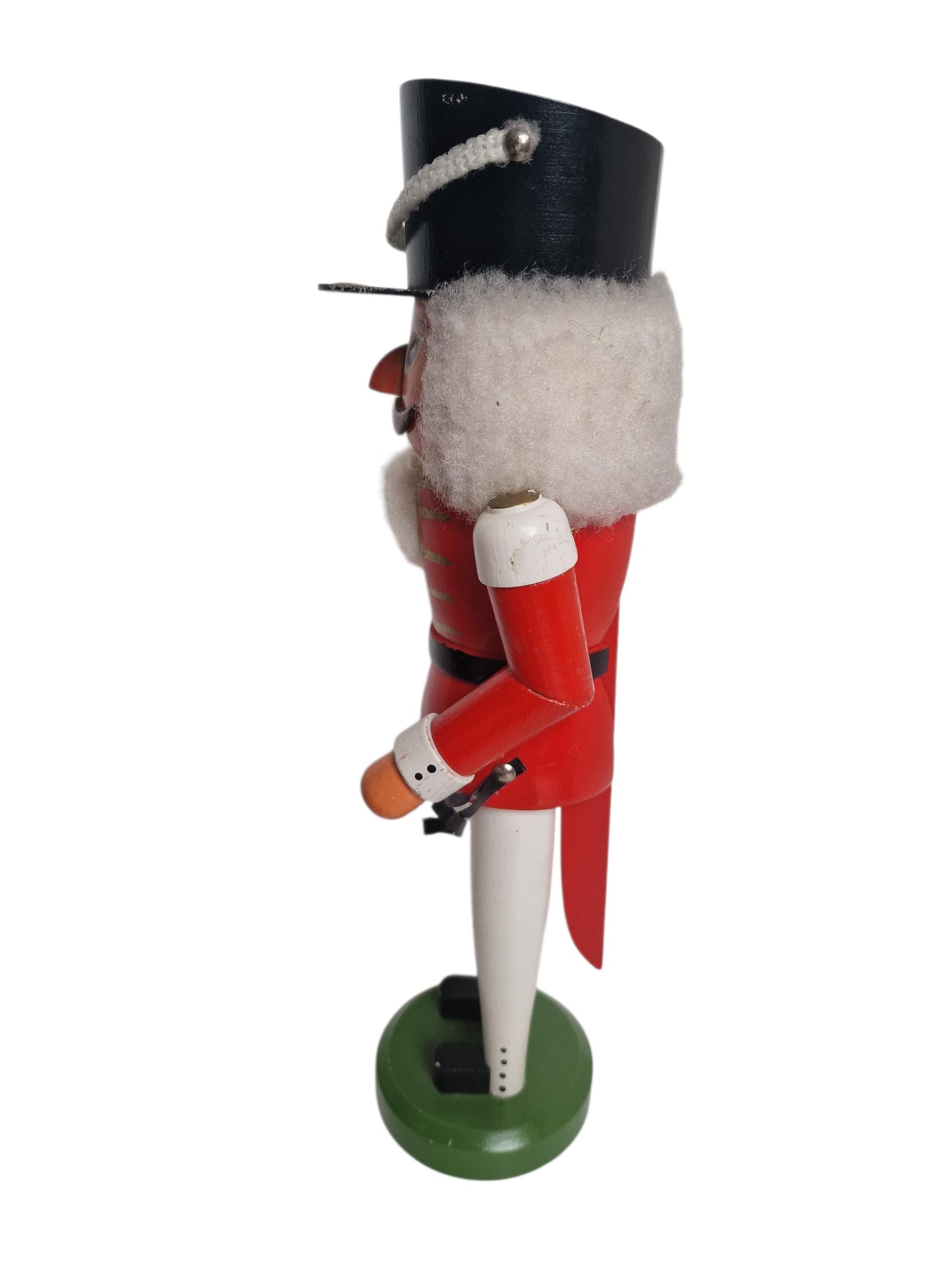 Antique Erzgebirge Wood Nutcracker, Hand-Painted Christmas Decor (34cm, 1920s)