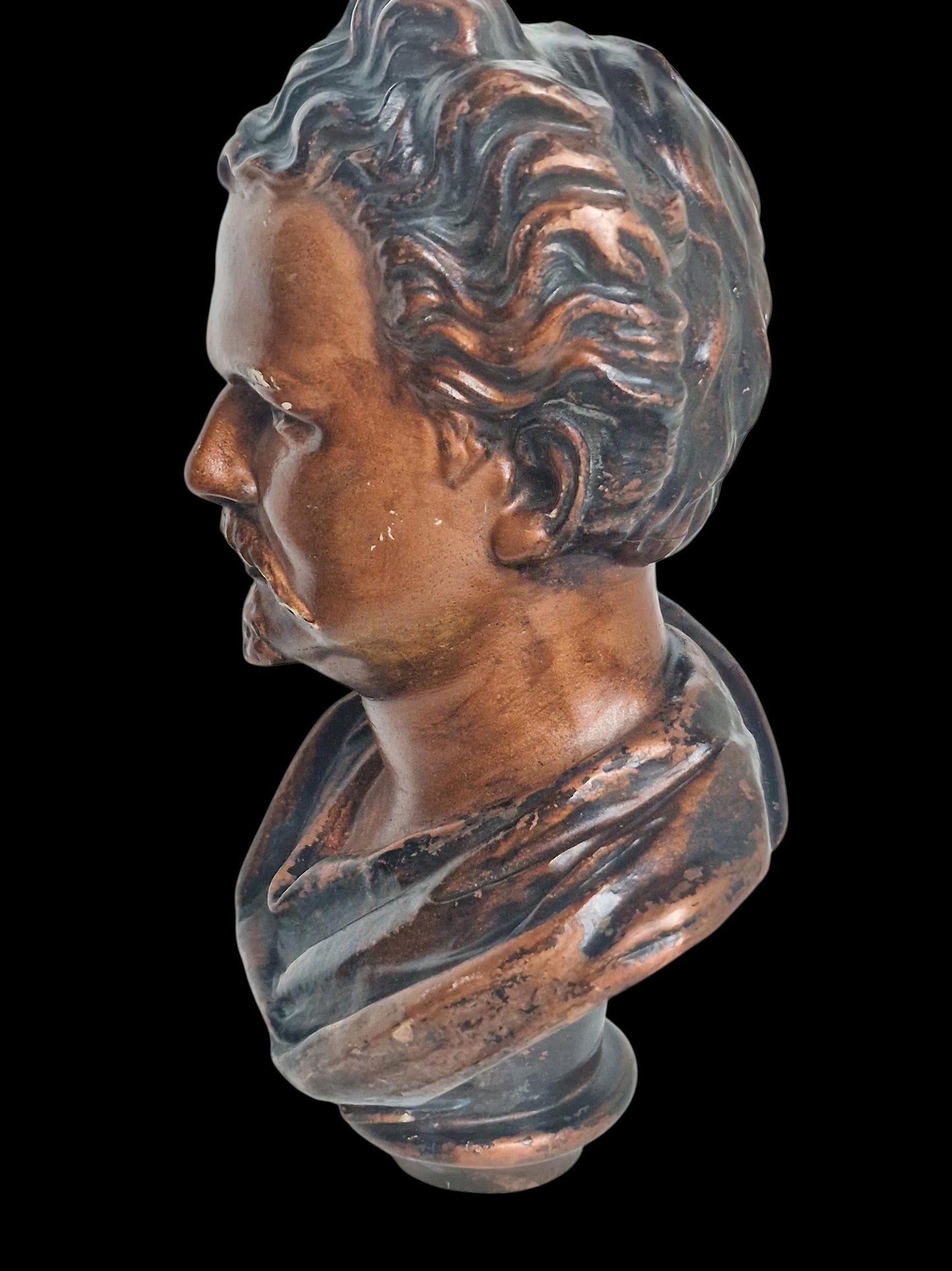 Antique French Terracotta Beethoven Bust Sculpture, 19th Century