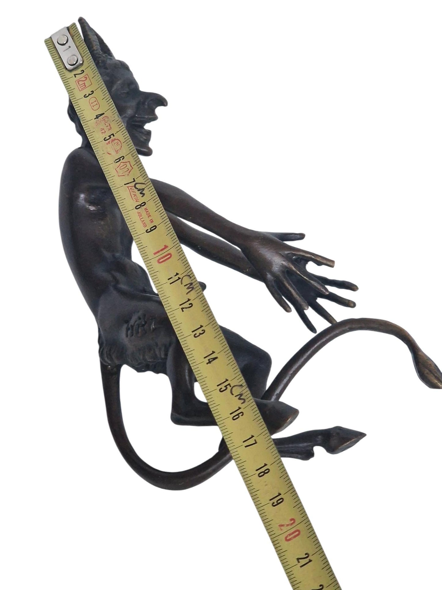 Fritz bergmann , 'your horny little devil' , vienna bronze, bronze erotic fun sculpture, large model
